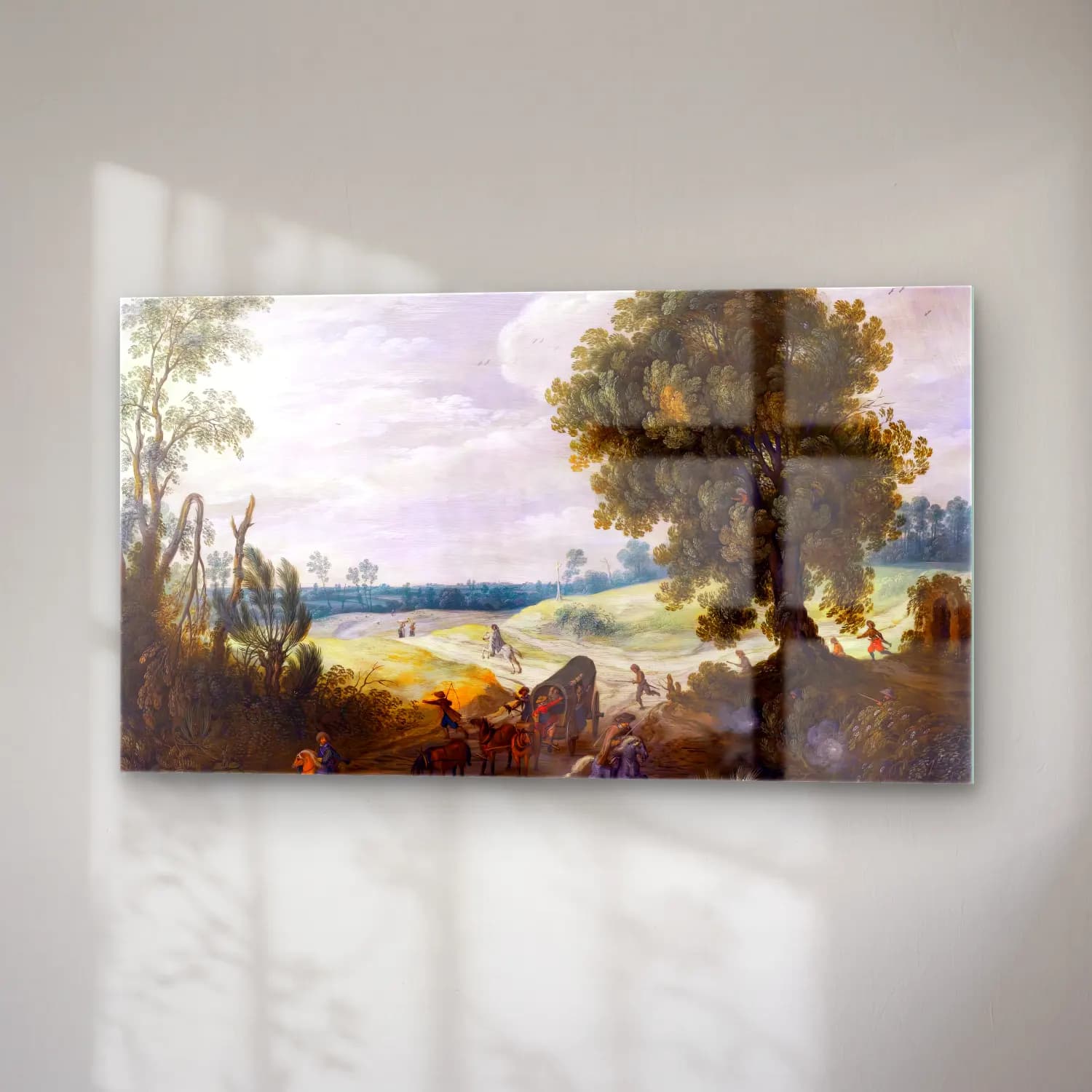 Sebastian Vrancx – Landscape with a Convoy cam tablo — sağ açıdan görünüm