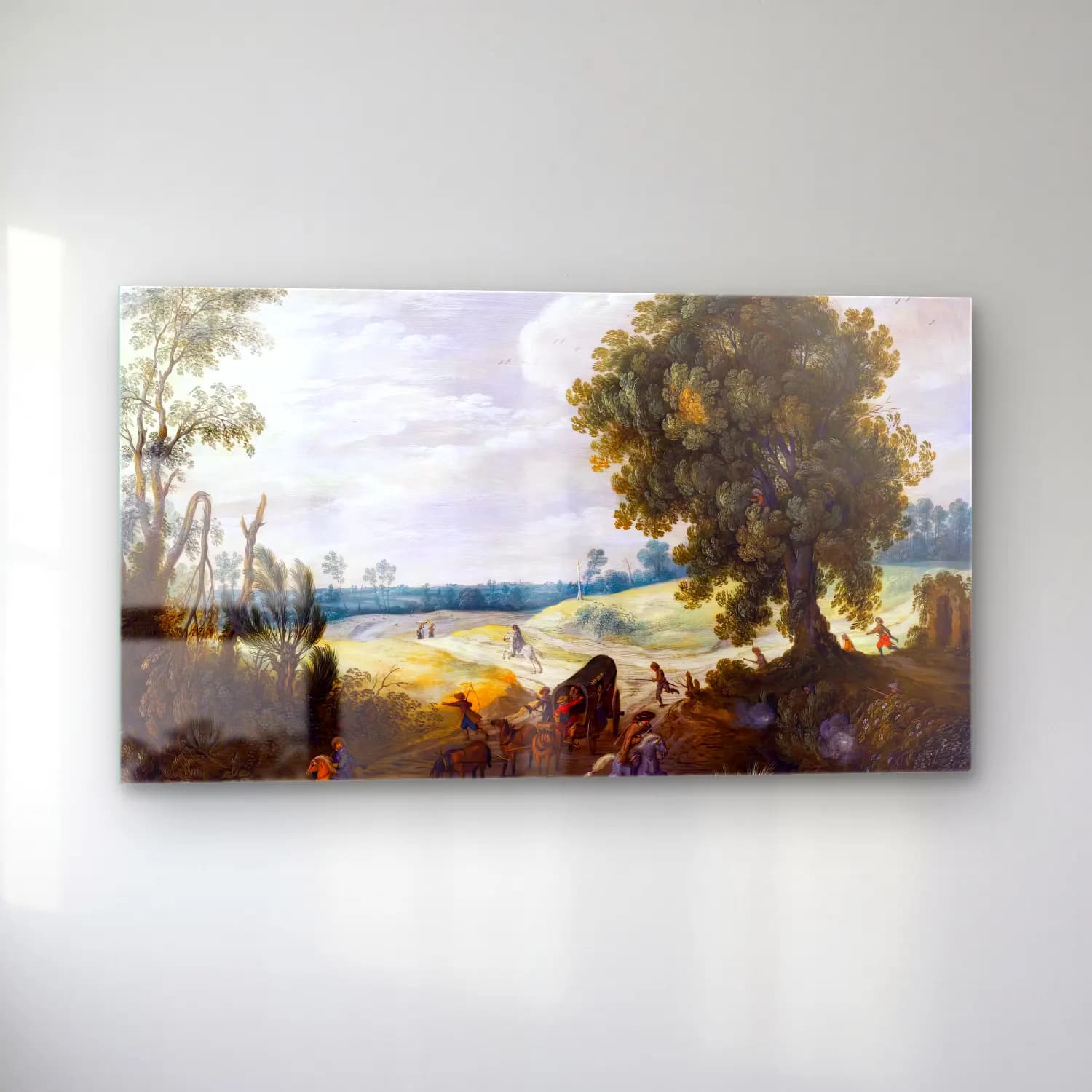 Sebastian Vrancx – Landscape with a Convoy cam tablo — sol açıdan görünüm