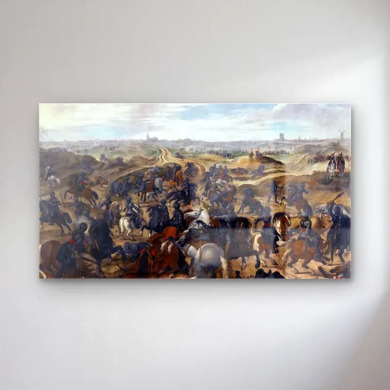 Sebastian Vrancx – The Battle of Lekkerbeetje cam tablo — Sebastian Vrancx – The Battle of Lekkerbeetje — vintage savaş sahnesi