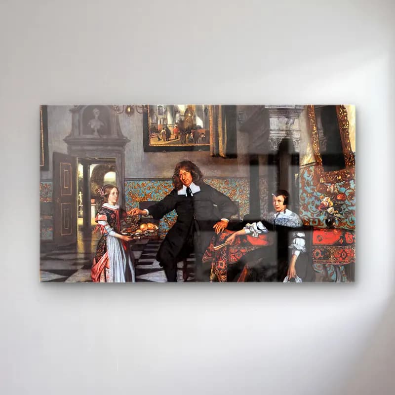 Emanuel de Witte – Portrait of a Family in an Interior cam tablo — Emanuel de Witte – Portrait of a Family in an Interior — yağlı boya erkek portresi