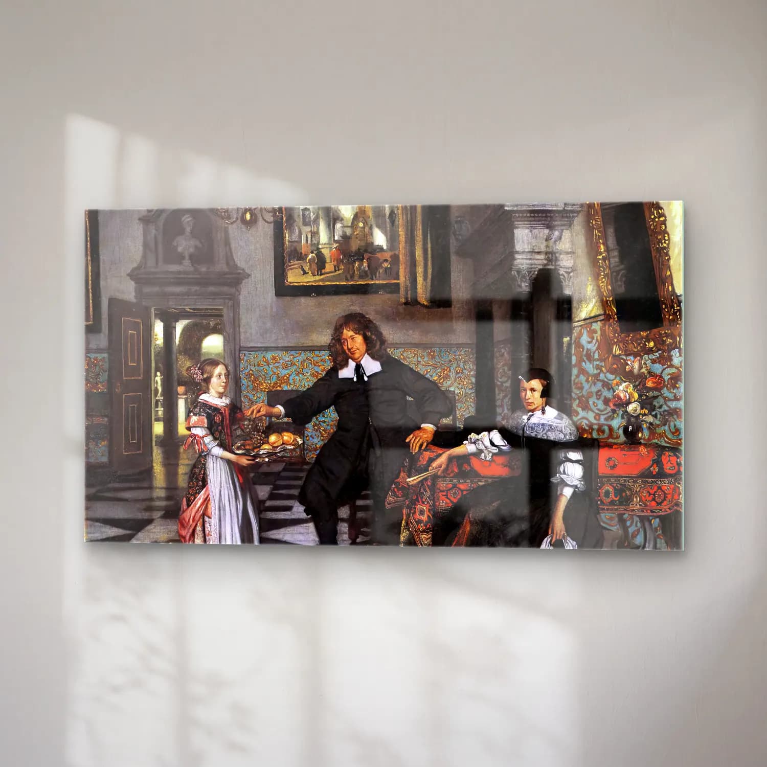 Emanuel de Witte – Portrait of a Family in an Interior cam tablo — sağ açıdan görünüm