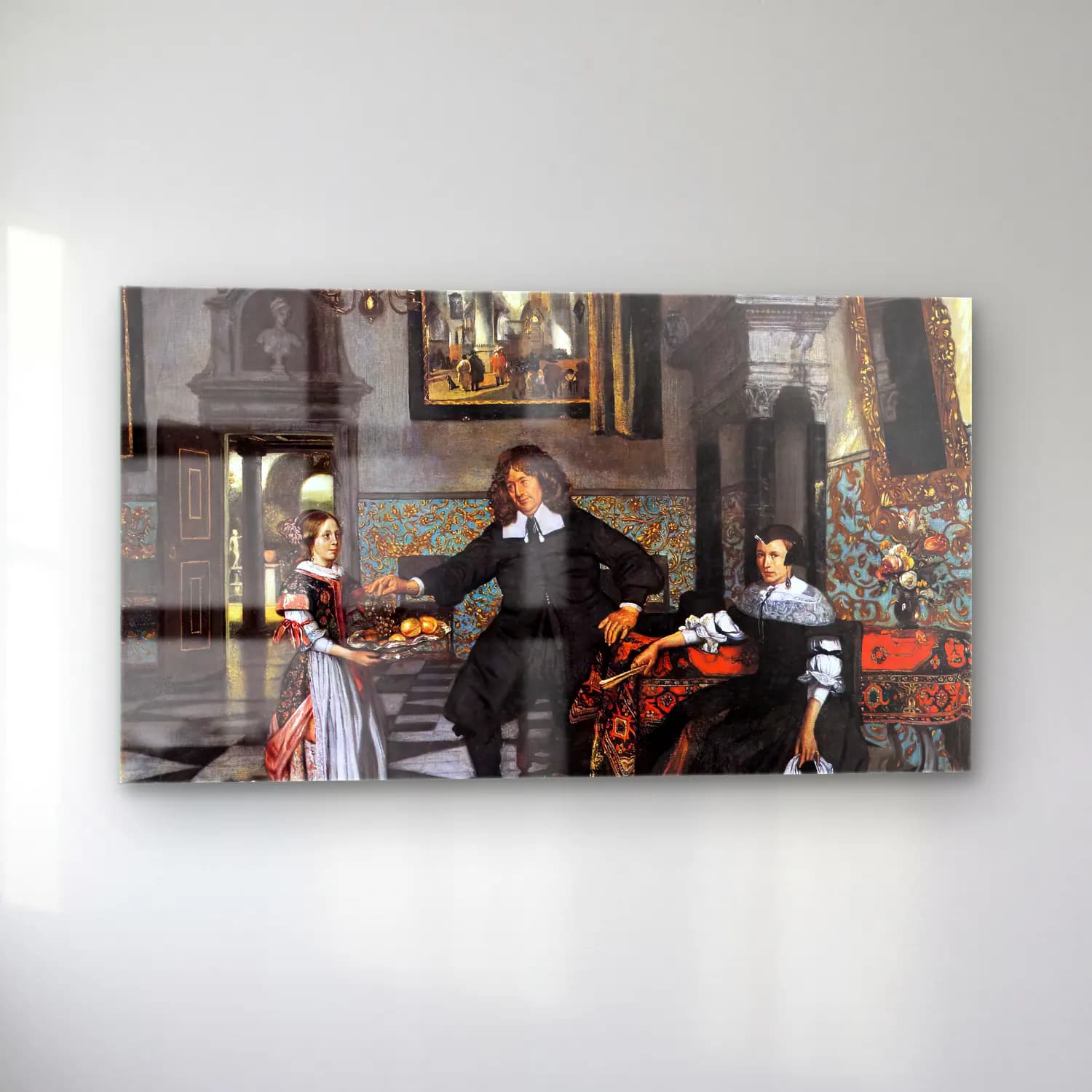 Emanuel de Witte – Portrait of a Family in an Interior cam tablo — sol açıdan görünüm