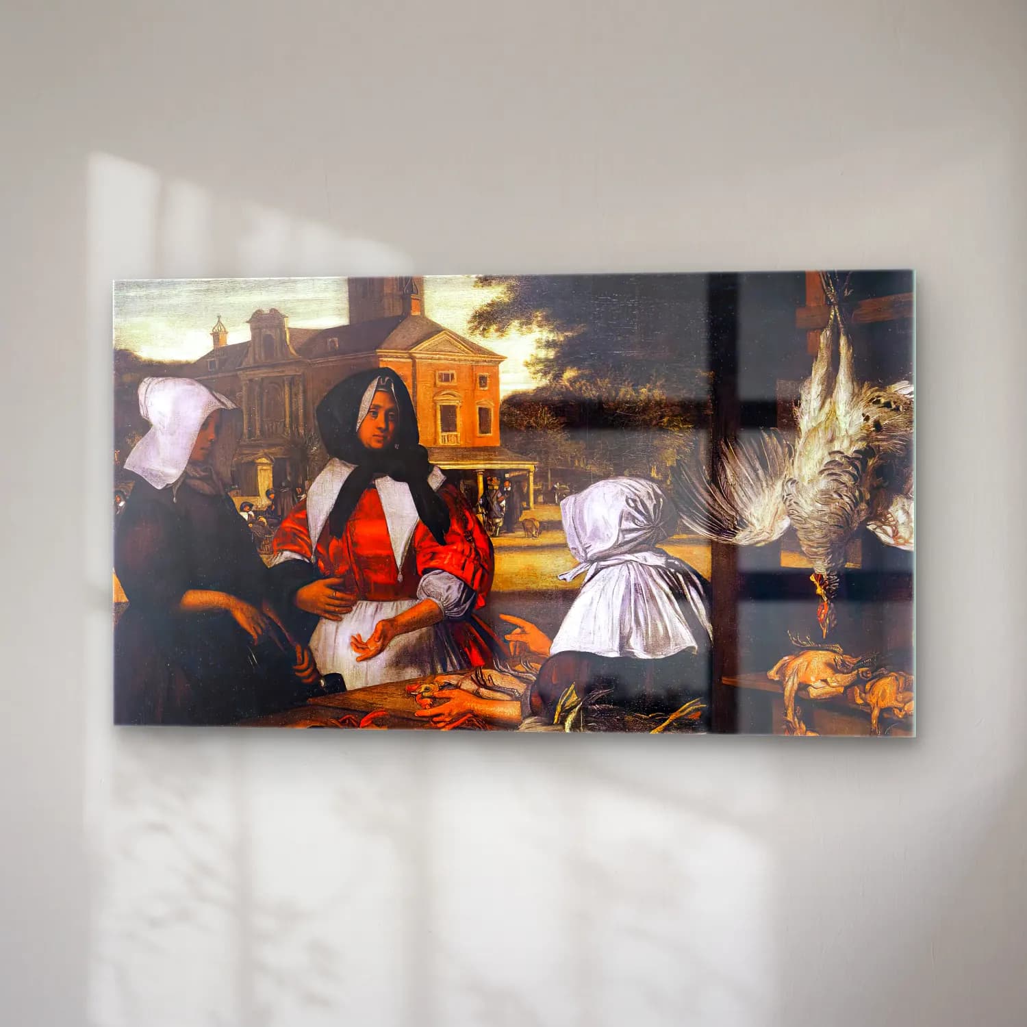 Emanuel de Witte – The Poultry Seller cam tablo — sağ açıdan görünüm