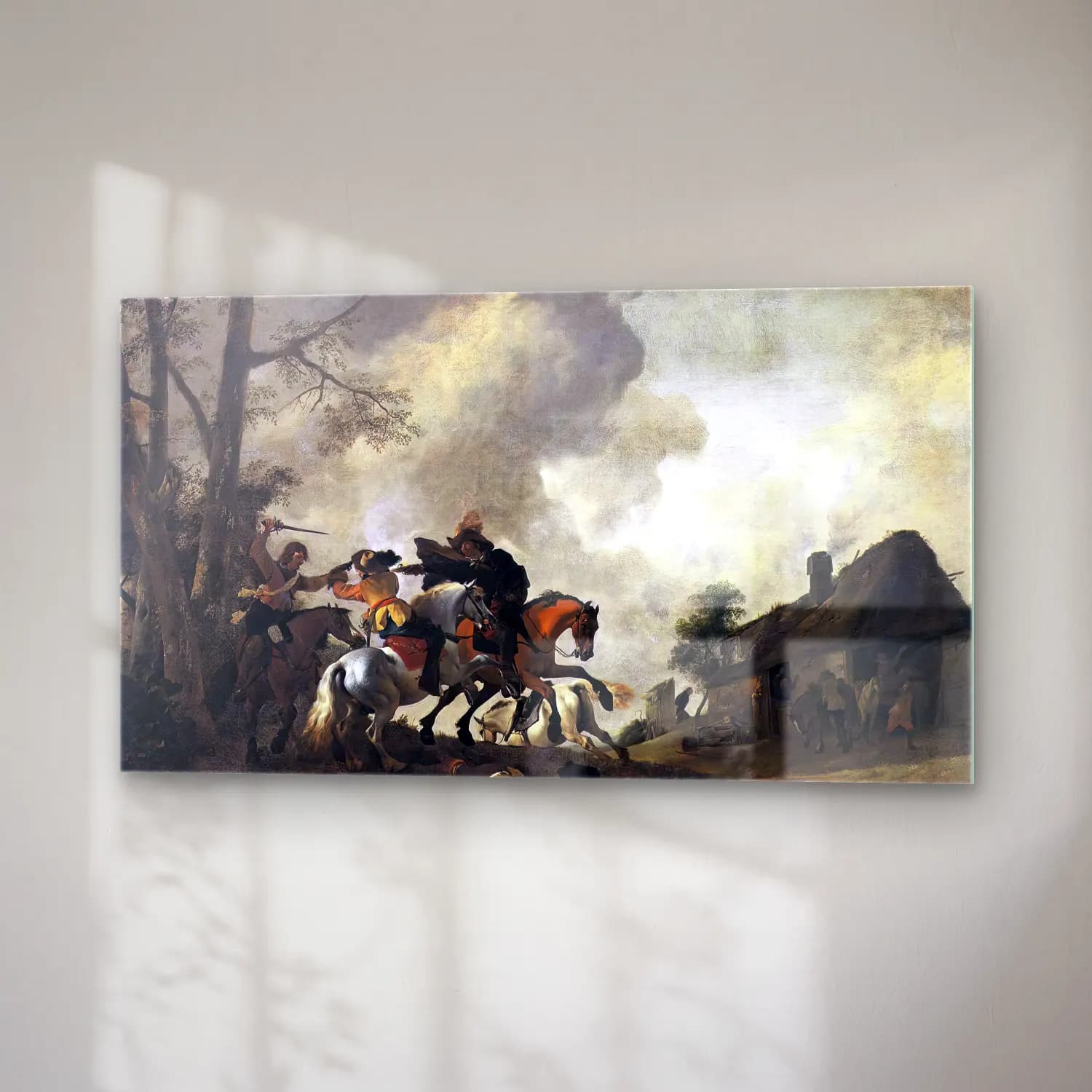 Philips Wouwerman – Battle on Horseback cam tablo — sağ açıdan görünüm