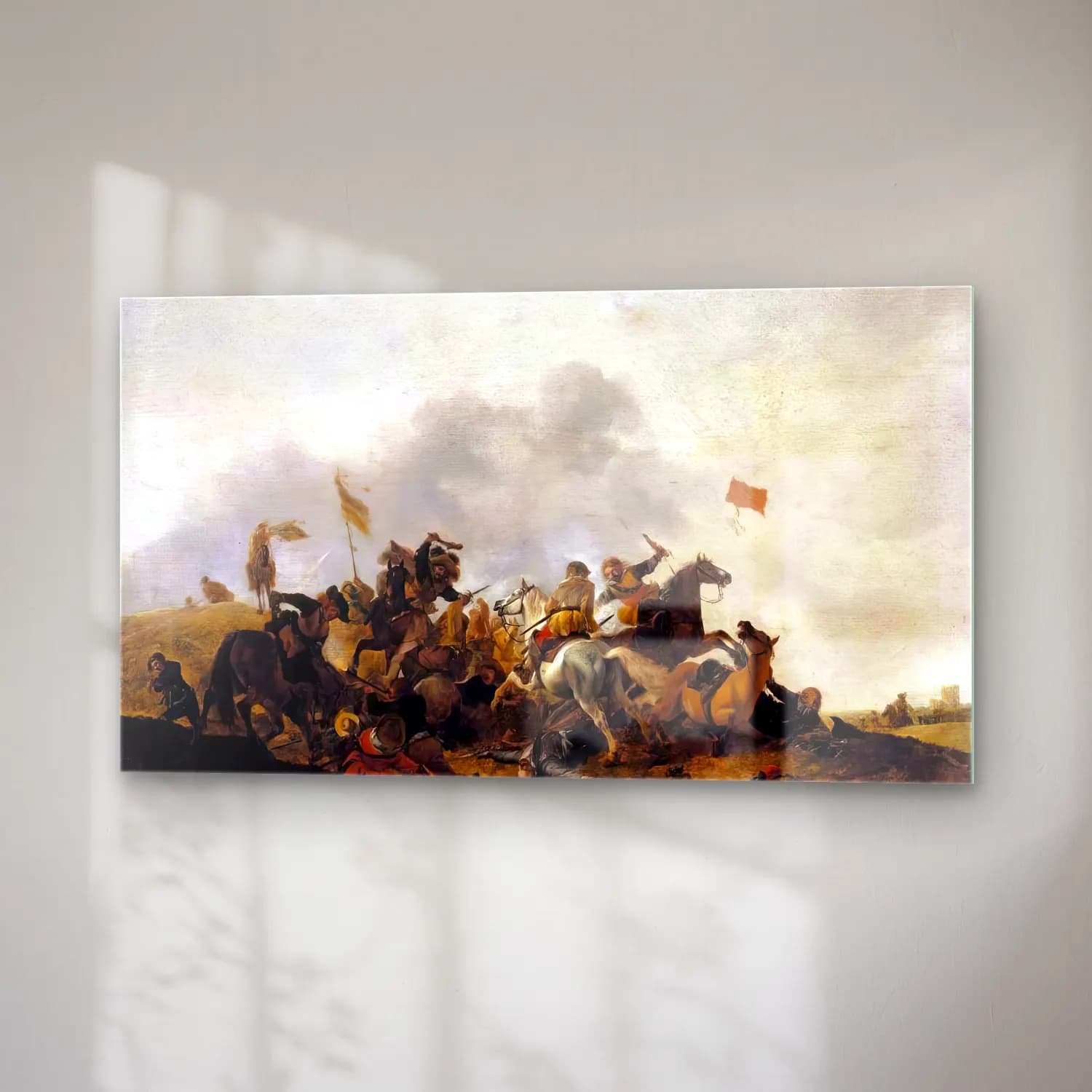 Philips Wouwerman – Cavalry Skirmish cam tablo — sağ açıdan görünüm