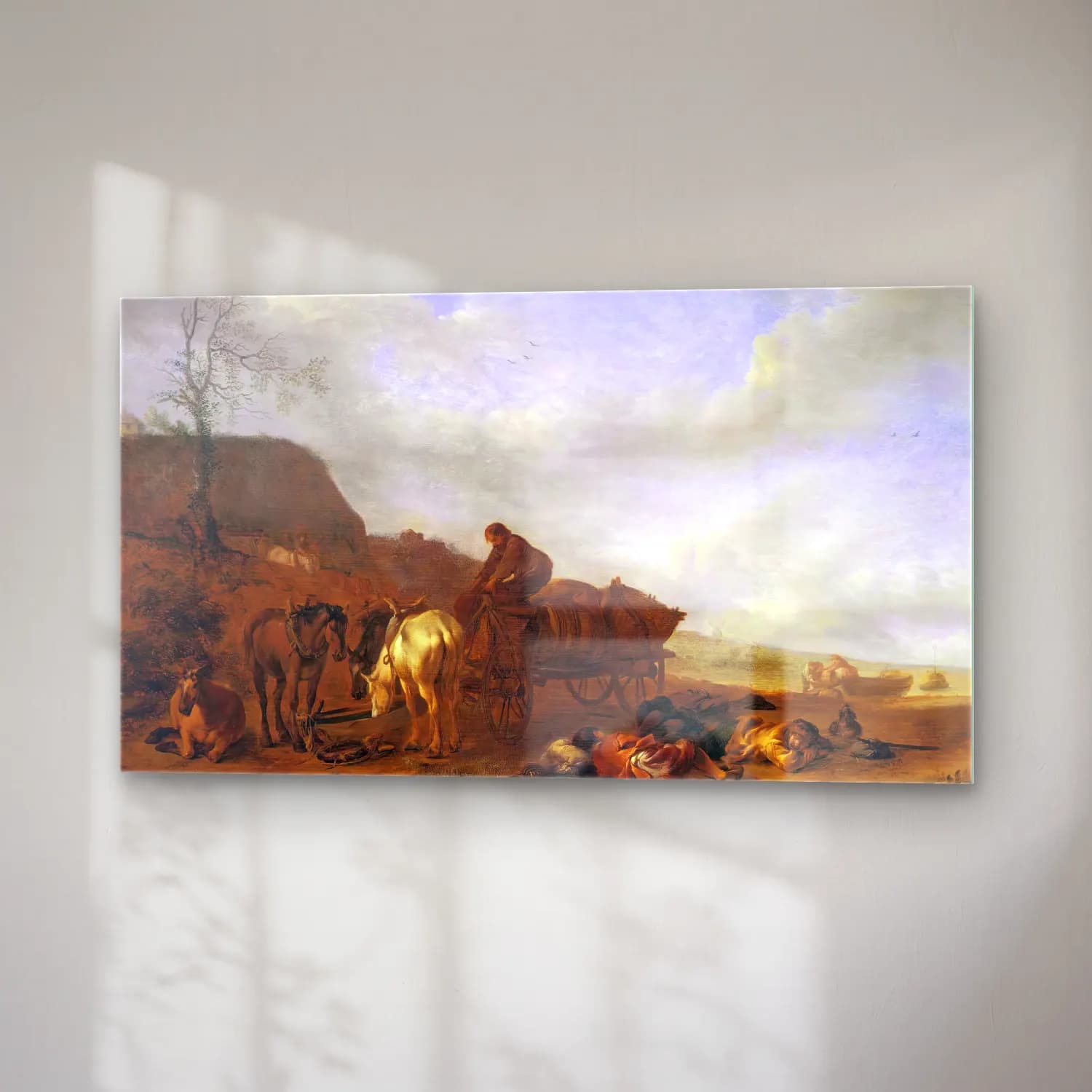 Philips Wouwerman – Coastal Landscape with the Dropping of Goods cam tablo — sağ açıdan görünüm