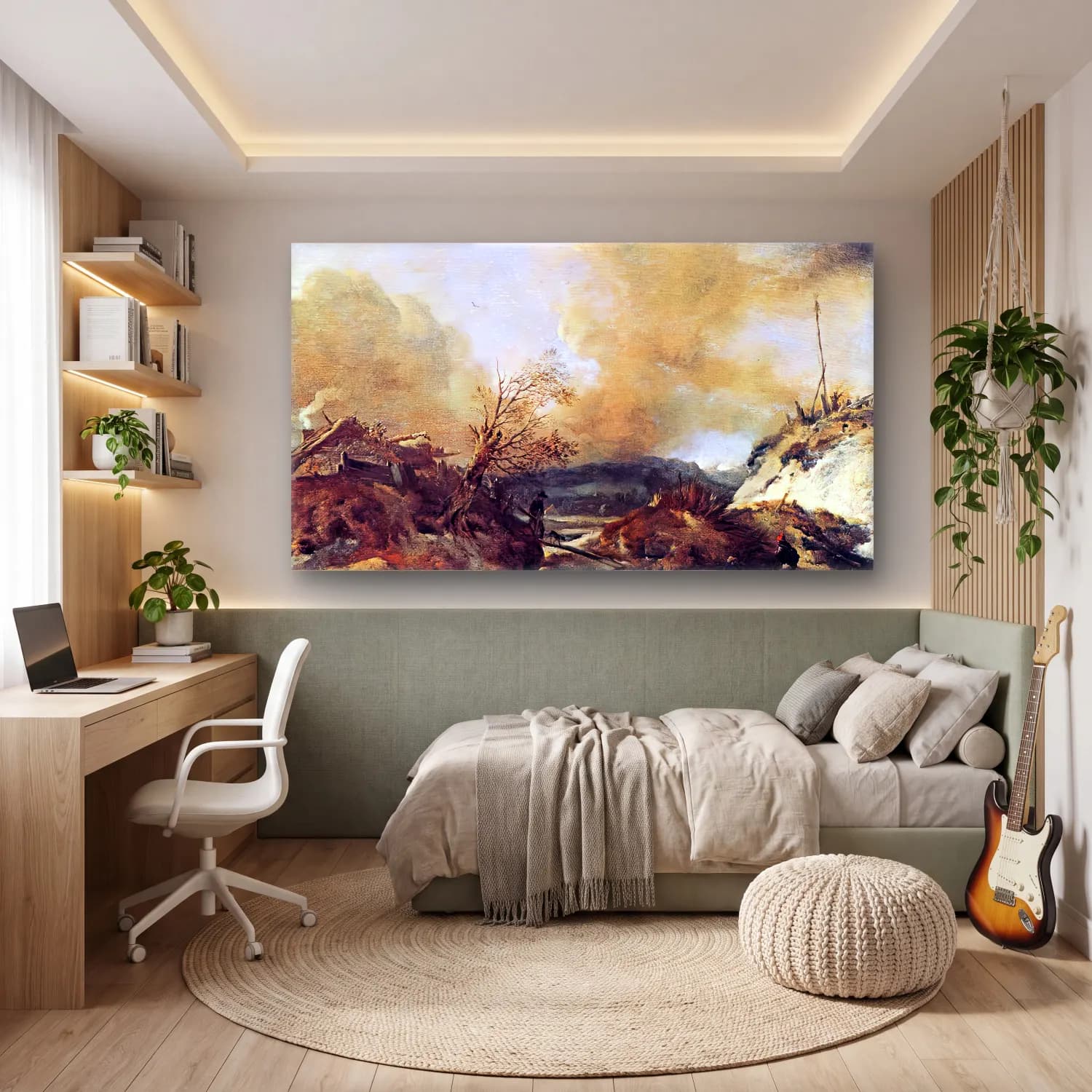 Philips Wouwerman – Dune Landscape cam tablo — genç odasında