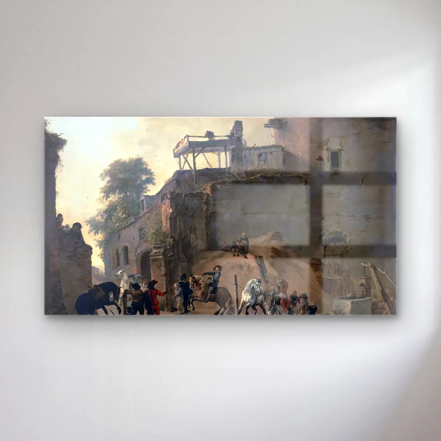 Philips Wouwerman – Manege Riding in the Open Air cam tablo — Philips Wouwerman – Manege Riding in the Open Air — yağlı boya savaş sahnesi