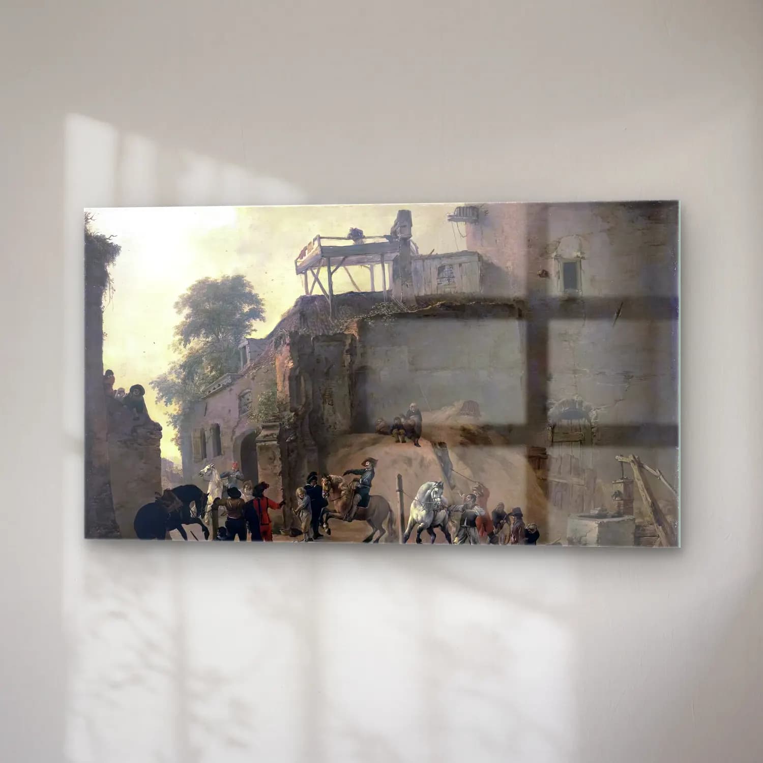 Philips Wouwerman – Manege Riding in the Open Air cam tablo — sağ açıdan görünüm