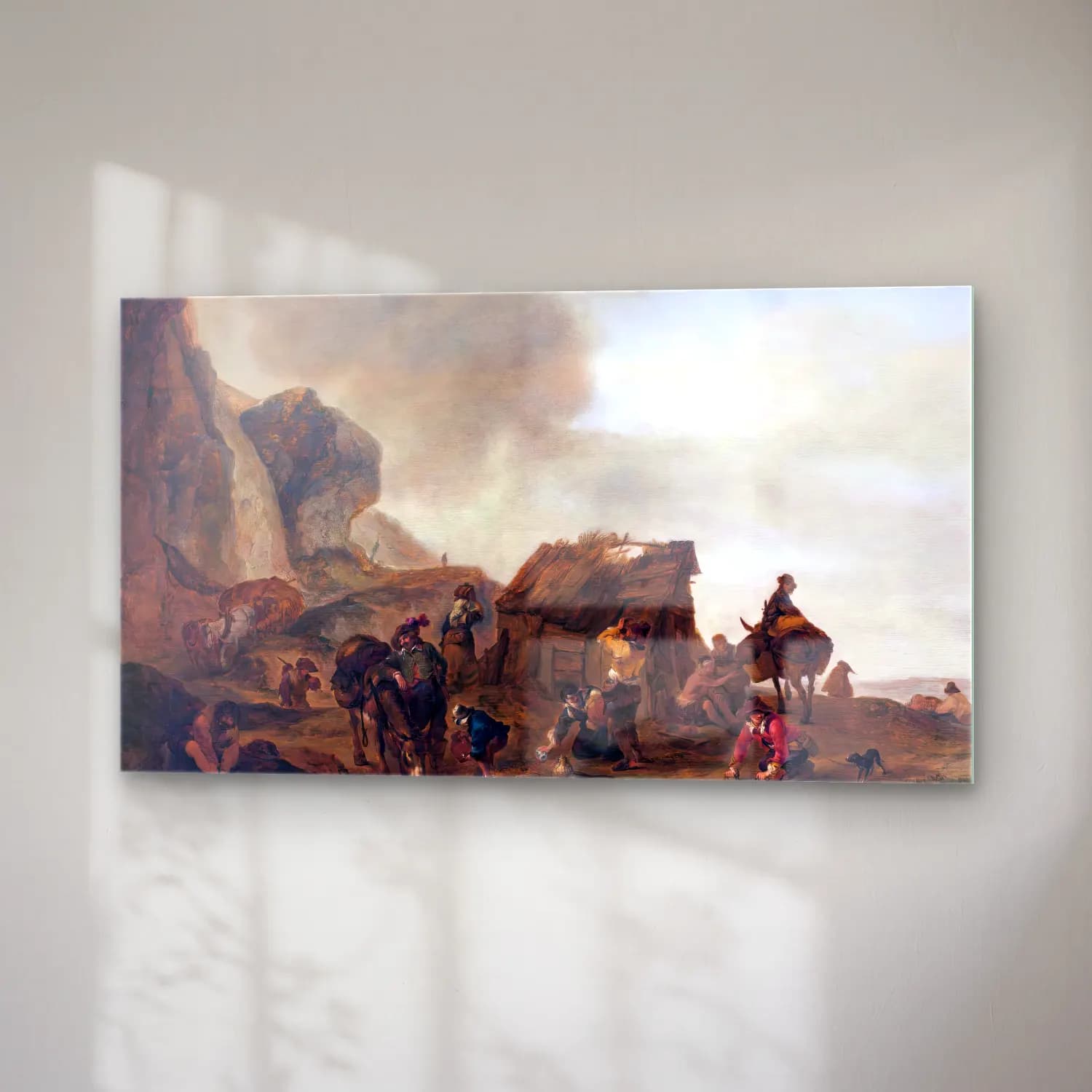 Philips Wouwerman – Mountainous Landscape with a Hut cam tablo — sağ açıdan görünüm