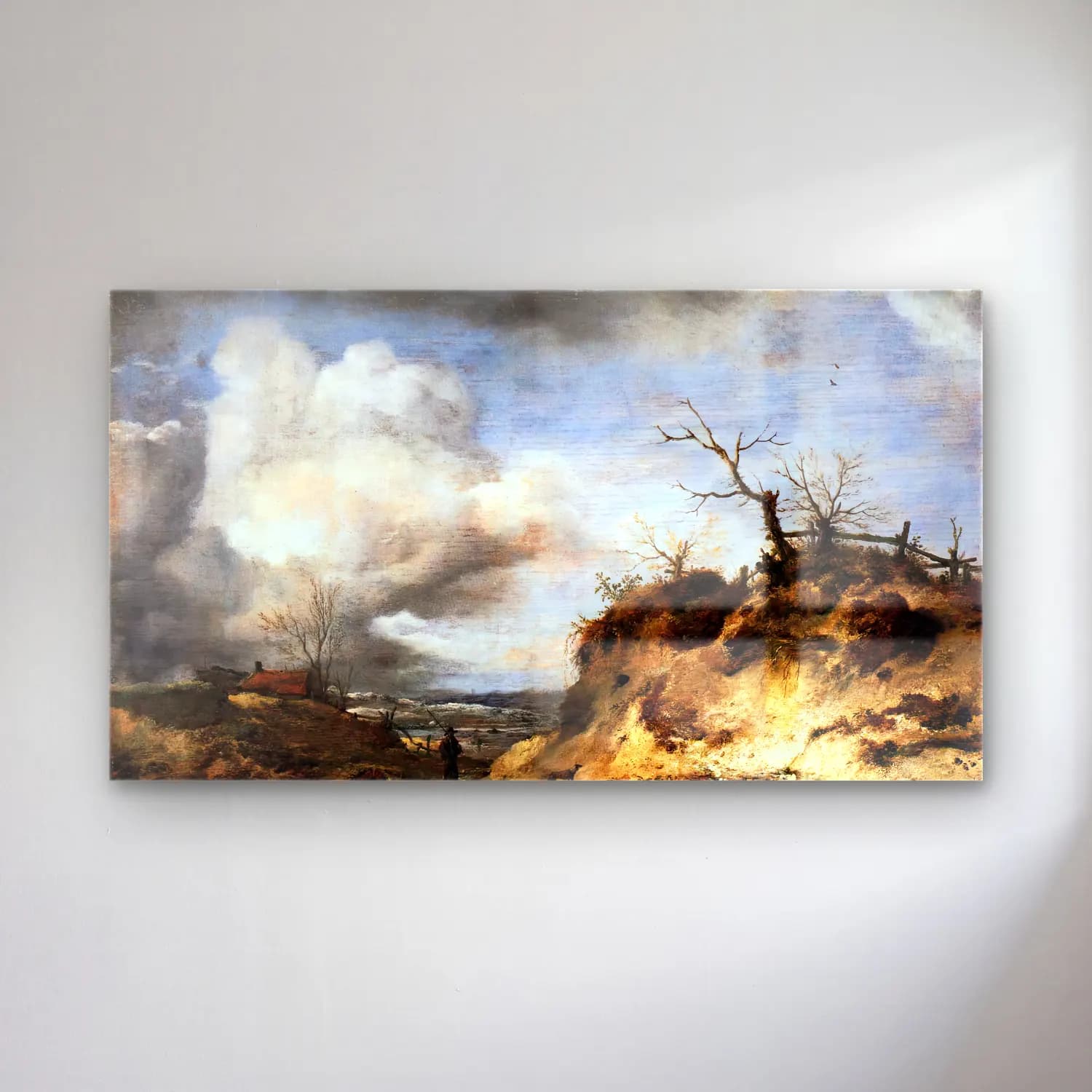 Philips Wouwerman – Path through the Dunes cam tablo — Philips Wouwerman – Path through the Dunes — yağlı boya karlı kış manzarası