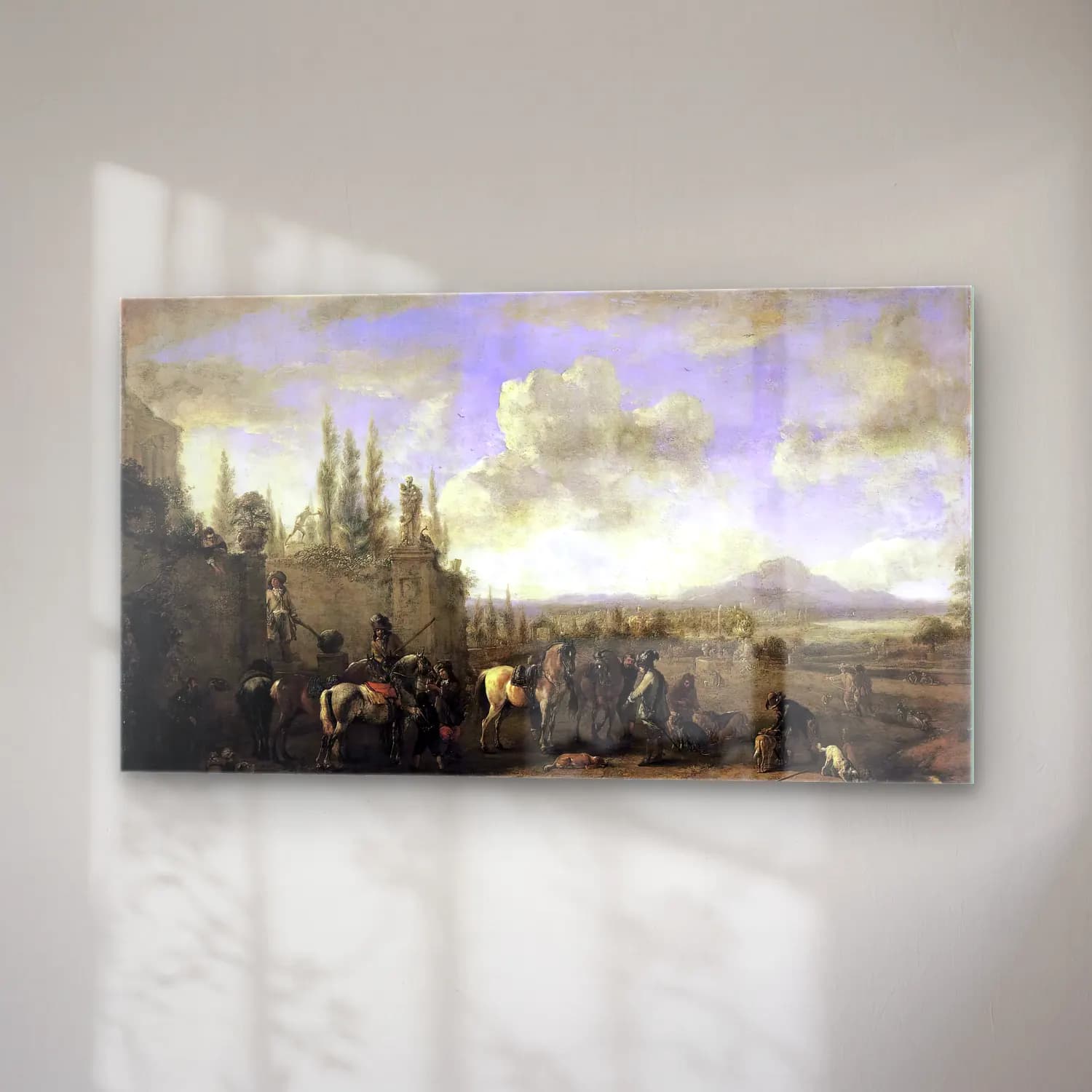Philips Wouwerman – Setting out on the Hunt cam tablo — sağ açıdan görünüm