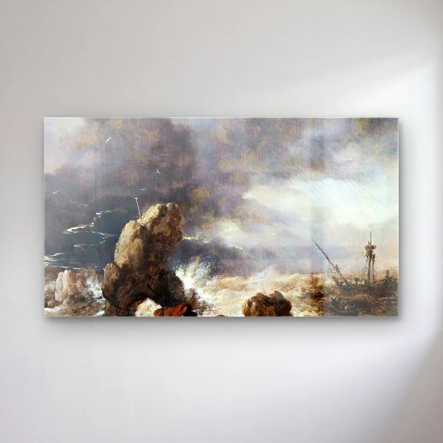 Philips Wouwerman – Ships Foundering in Stormy Seas cam tablo — Philips Wouwerman – Ships Foundering in Stormy Seas — yağlı boya fırtınalı denizde gemi