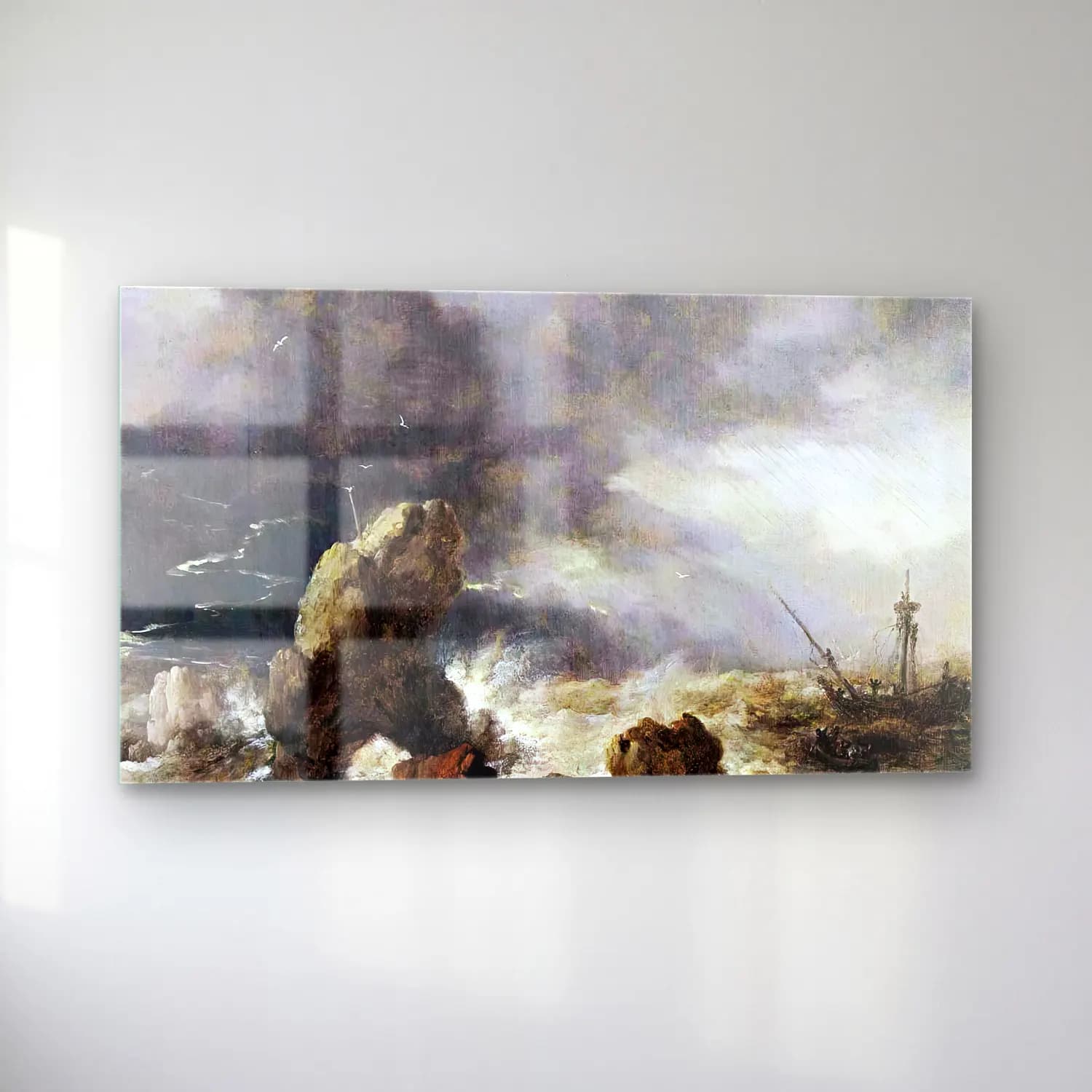 Philips Wouwerman – Ships Foundering in Stormy Seas cam tablo — sol açıdan görünüm