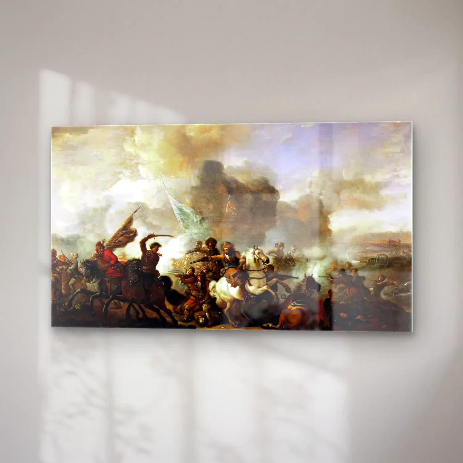Philips Wouwerman – Skirmish of Horsemen between Orientals and Imperials cam tablo — sağ açıdan görünüm