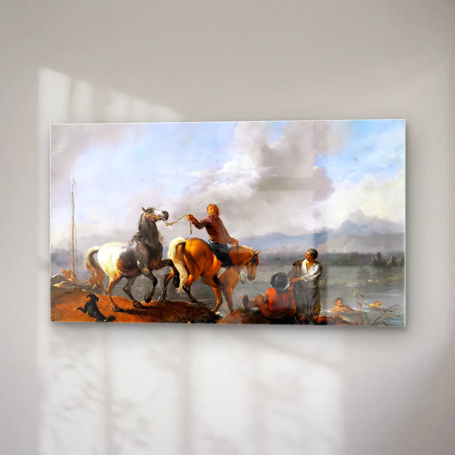 Philips Wouwerman – The Watering Place cam tablo — sağ açıdan görünüm