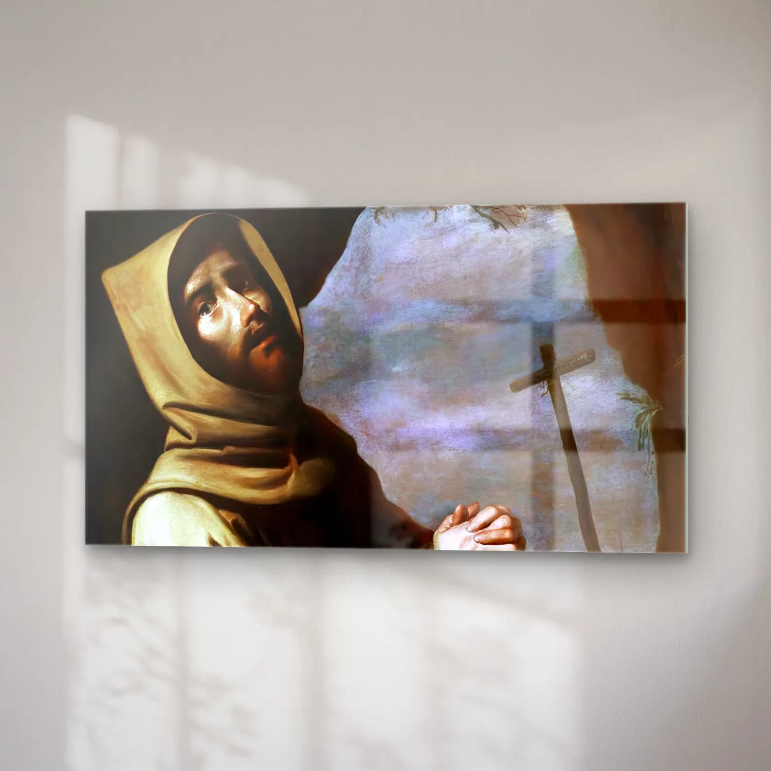 Francisco de Zurbarán – St Francis at Prayer (detail) cam tablo — sağ açıdan görünüm