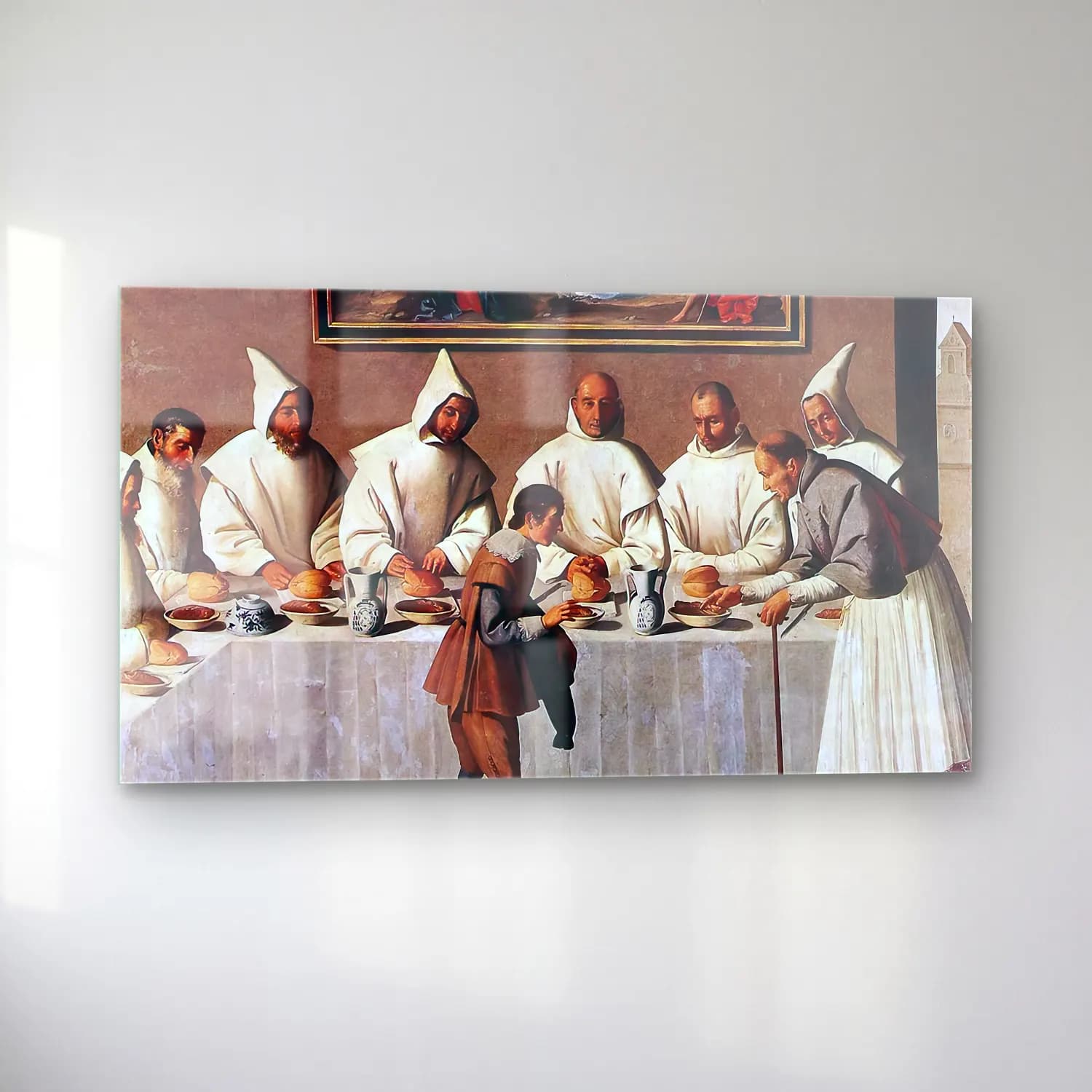 Francisco de Zurbarán – St Hugo of Grenoble in the Carthusian Refectory cam tablo — sol açıdan görünüm