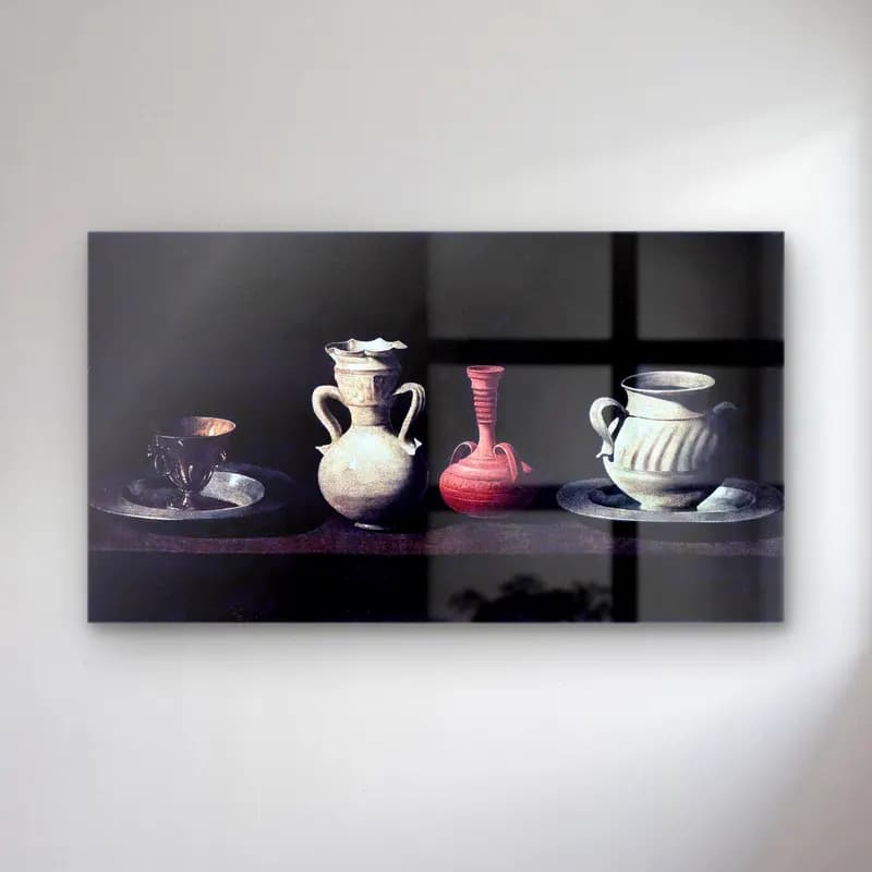Francisco de Zurbarán – Still-Life with Pottery Jars cam tablo — Francisco de Zurbarán – Still-Life with Pottery Jars — yağlı boya seramik vazolar