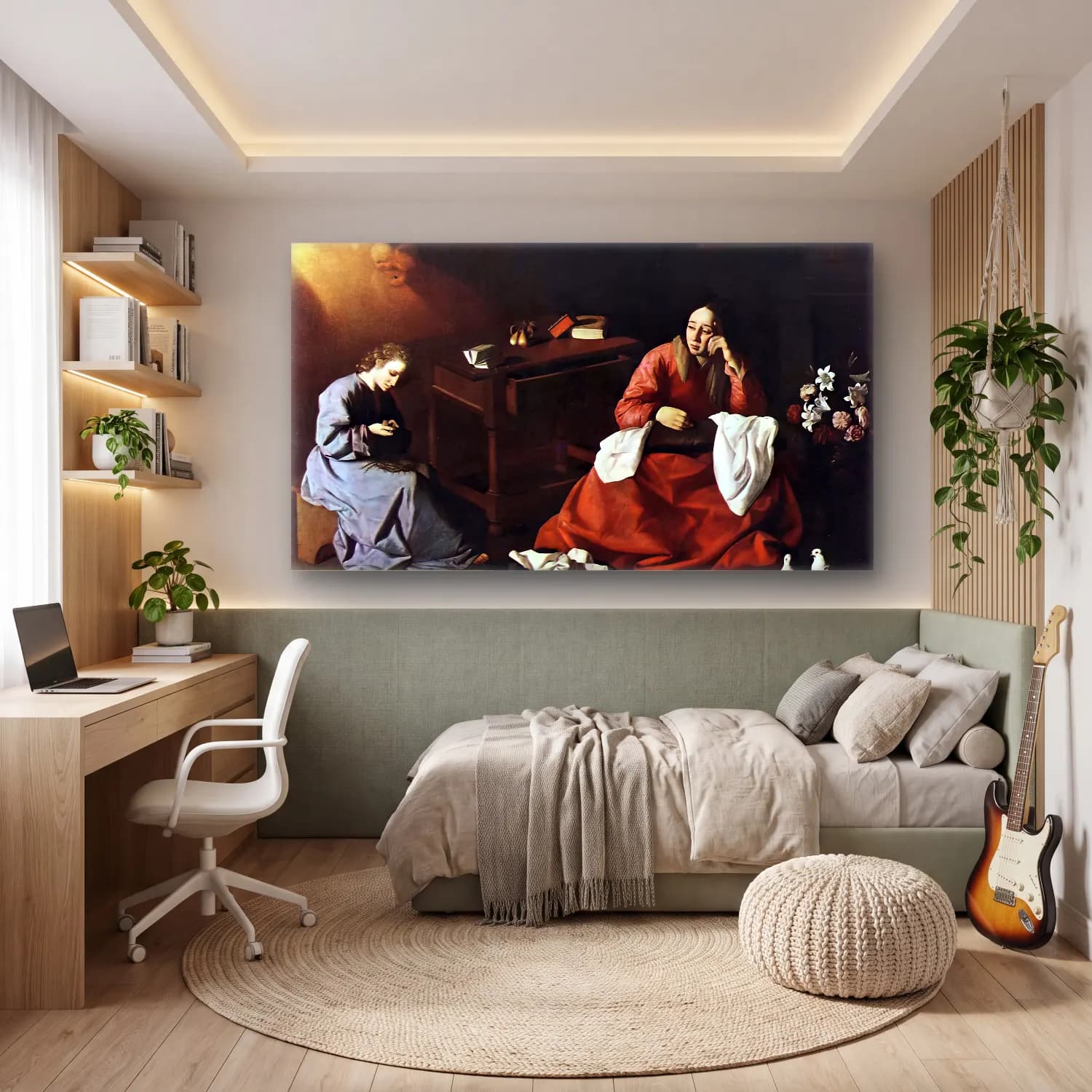 Francisco de Zurbarán – The House of Nazareth cam tablo — genç odasında
