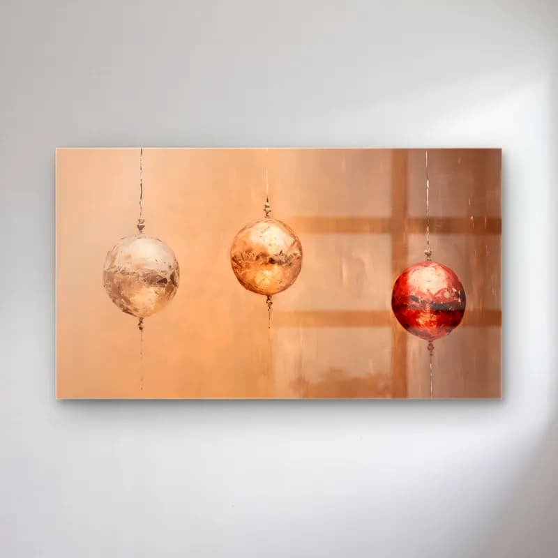 Modern Soyut Yılbaşı Süsleri cam tablo — Modern Soyut Yılbaşı Süsleri — modern soyut yılbaşı süsleri