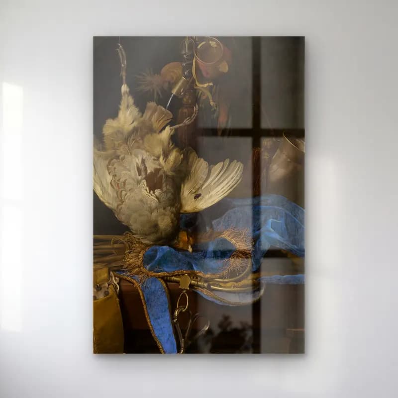 Willem van Aelst – Stillleben mit Jagdgeräten und totem Rebhuhn cam tablo — Willem van Aelst – Stillleben mit Jagdgeräten und totem Rebhuhn — yağlı boya horoz