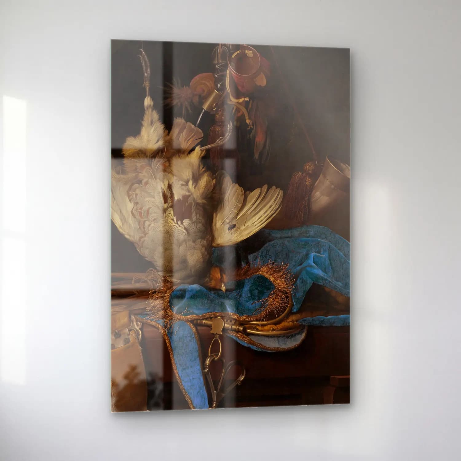 Willem van Aelst – Stillleben mit Jagdgeräten und totem Rebhuhn cam tablo — sol açıdan görünüm