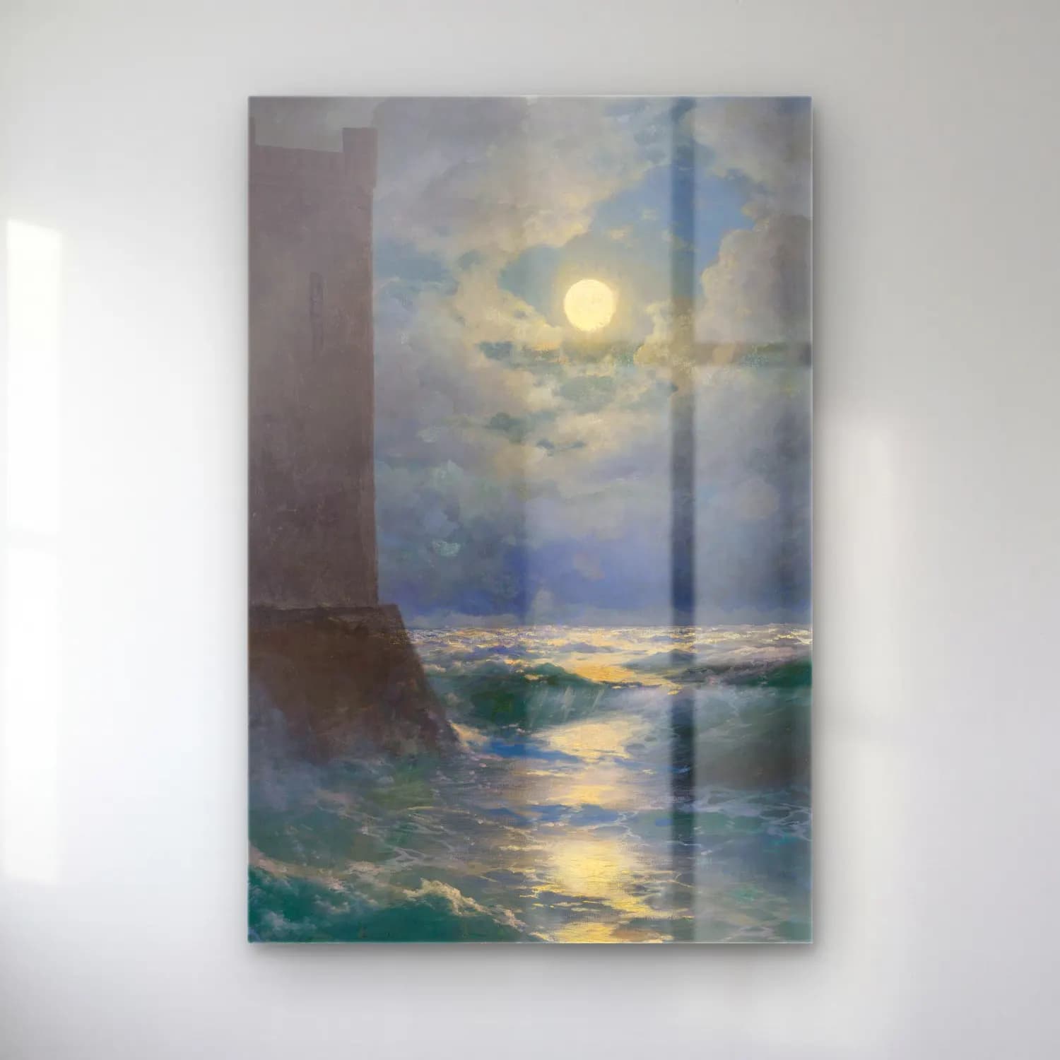 Konstantinovich Aivazovsky – Moonlight cam tablo — Konstantinovich Aivazovsky – Moonlight — yağlı boya deniz feneri