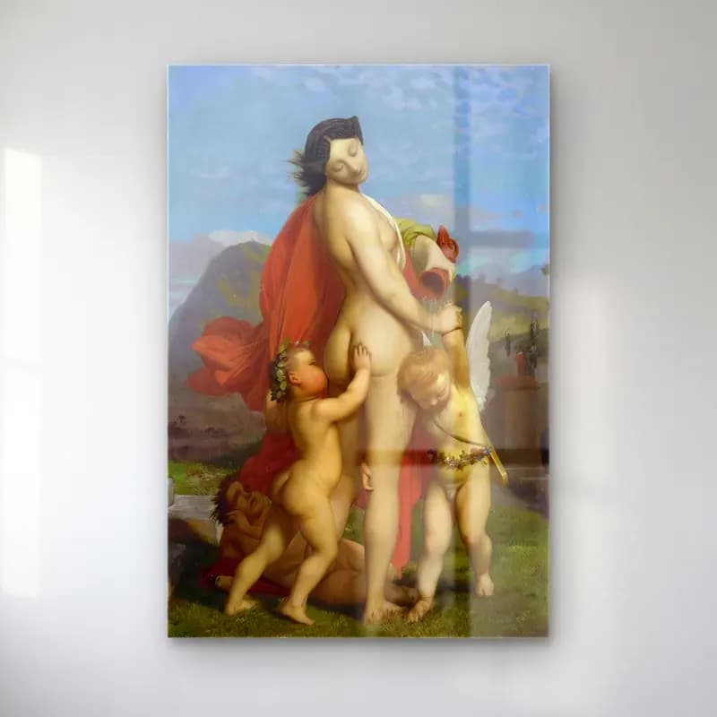 Jean-Léon Gérôme – A Young Nymph Teased cam tablo — Jean-Léon Gérôme – A Young Nymph Teased — yağlı boya mitolojik sahne
