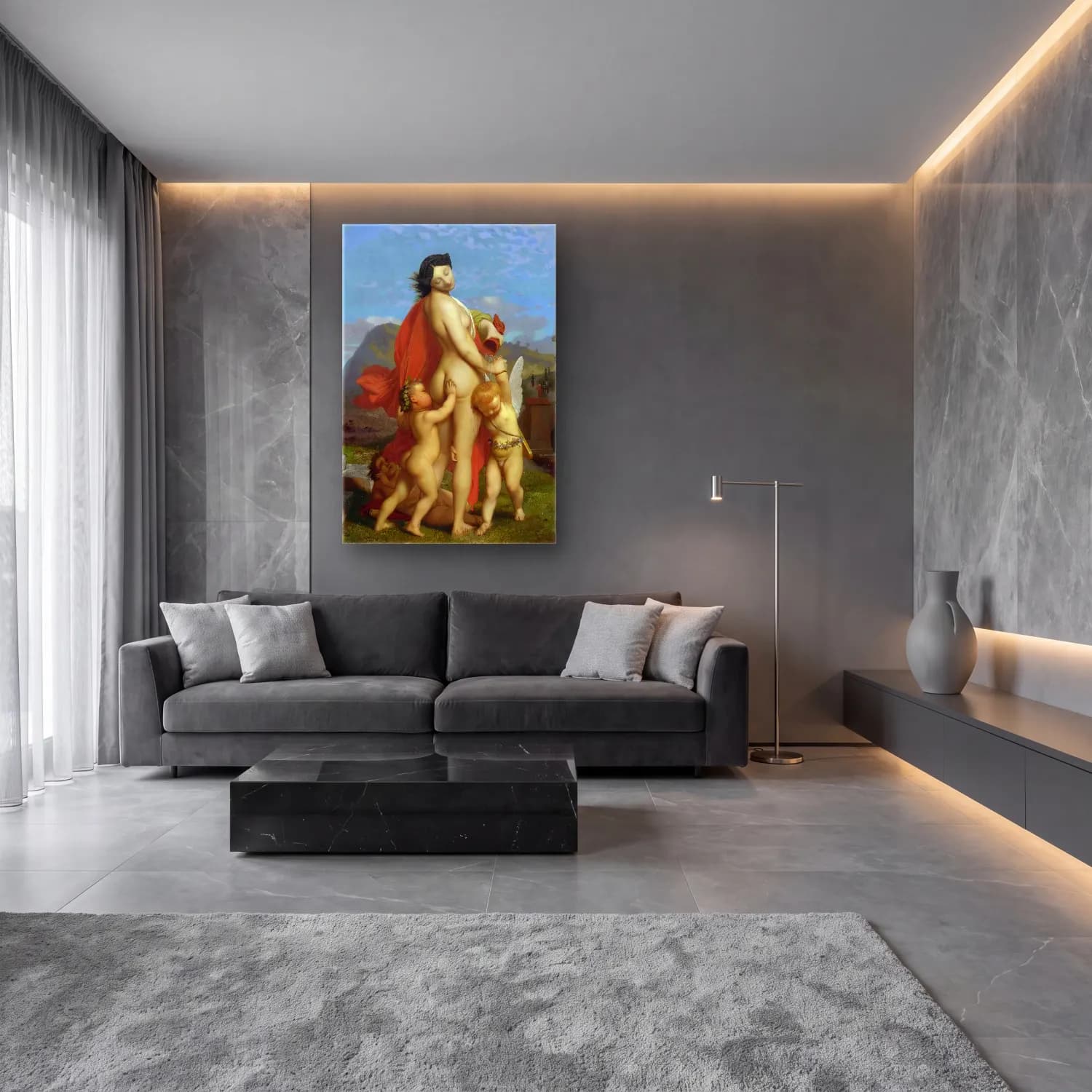 Jean-Léon Gérôme – A Young Nymph Teased cam tablo — lüks salon duvarında