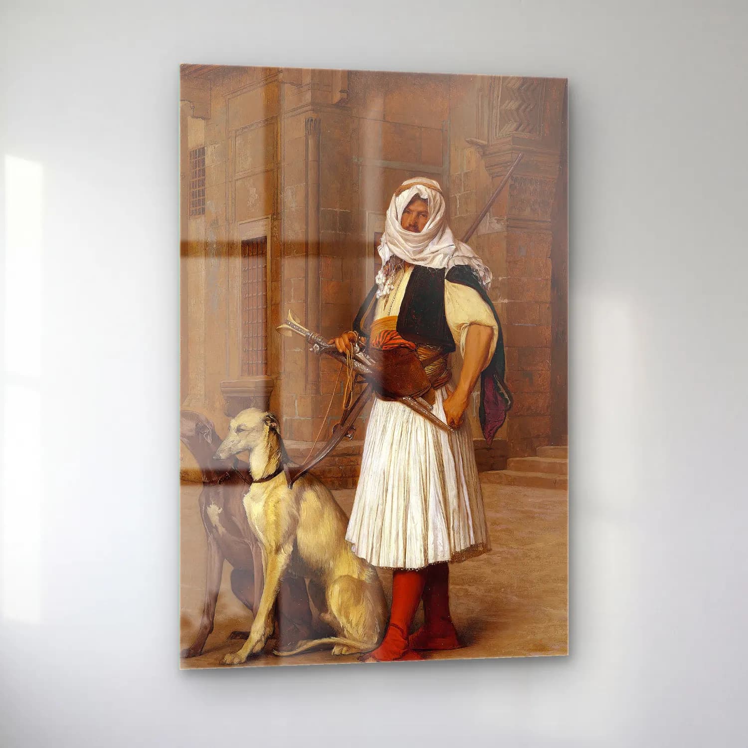 Jean-Léon Gérôme – Arnaut and two Whippets cam tablo — sol açıdan görünüm