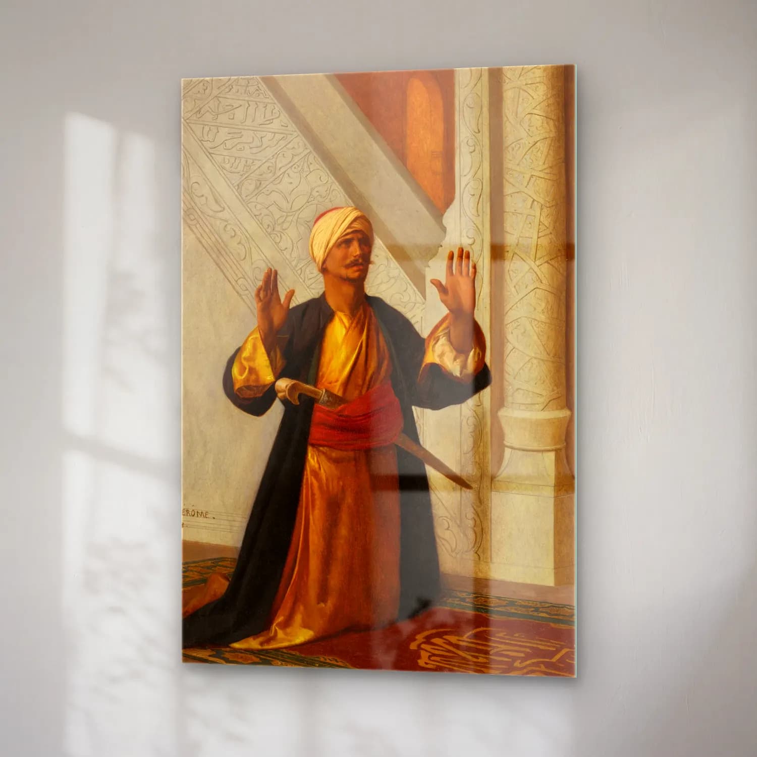 Jean-Léon Gérôme – At Prayer cam tablo — sağ açıdan görünüm