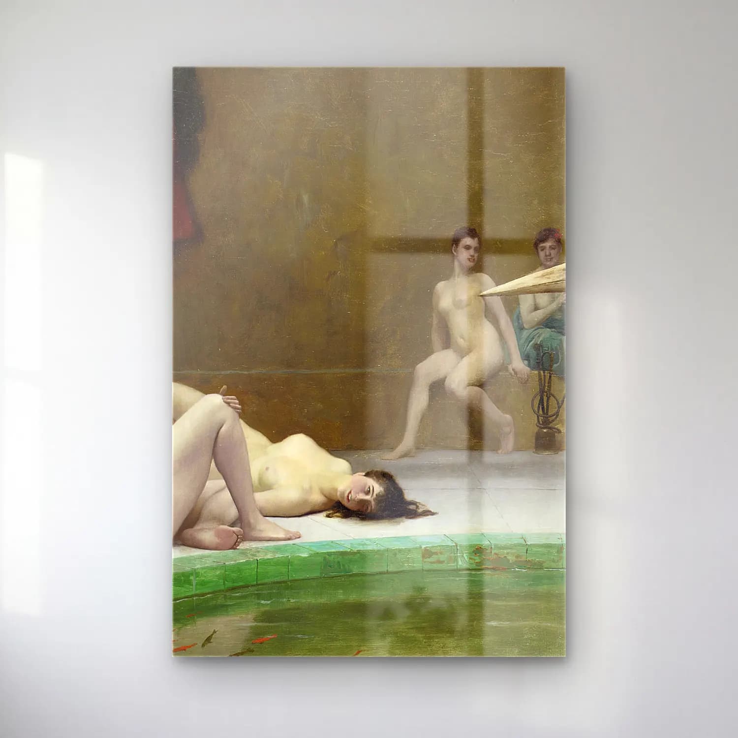 Jean-Léon Gérôme – Le Marabout in the Harem bath cam tablo — Jean-Léon Gérôme – Le Marabout in the Harem bath — yağlı boya figür çalışması