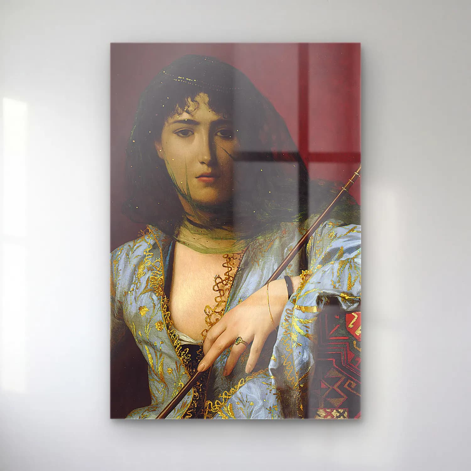 Jean-Léon Gérôme – Markos Botsaris cam tablo — Jean-Léon Gérôme – Markos Botsaris — yağlı boya kadın portresi