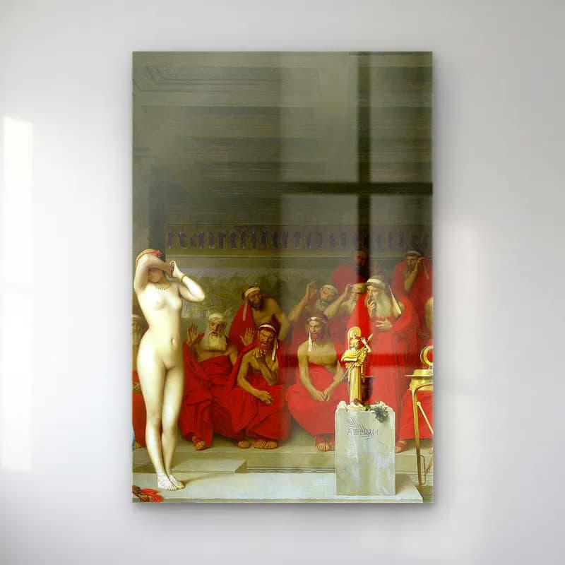 Jean-Léon Gérôme – Phryne revealed before the Areopagus cam tablo — Jean-Léon Gérôme – Phryne revealed before the Areopagus — yağlı boya mitolojik sahne