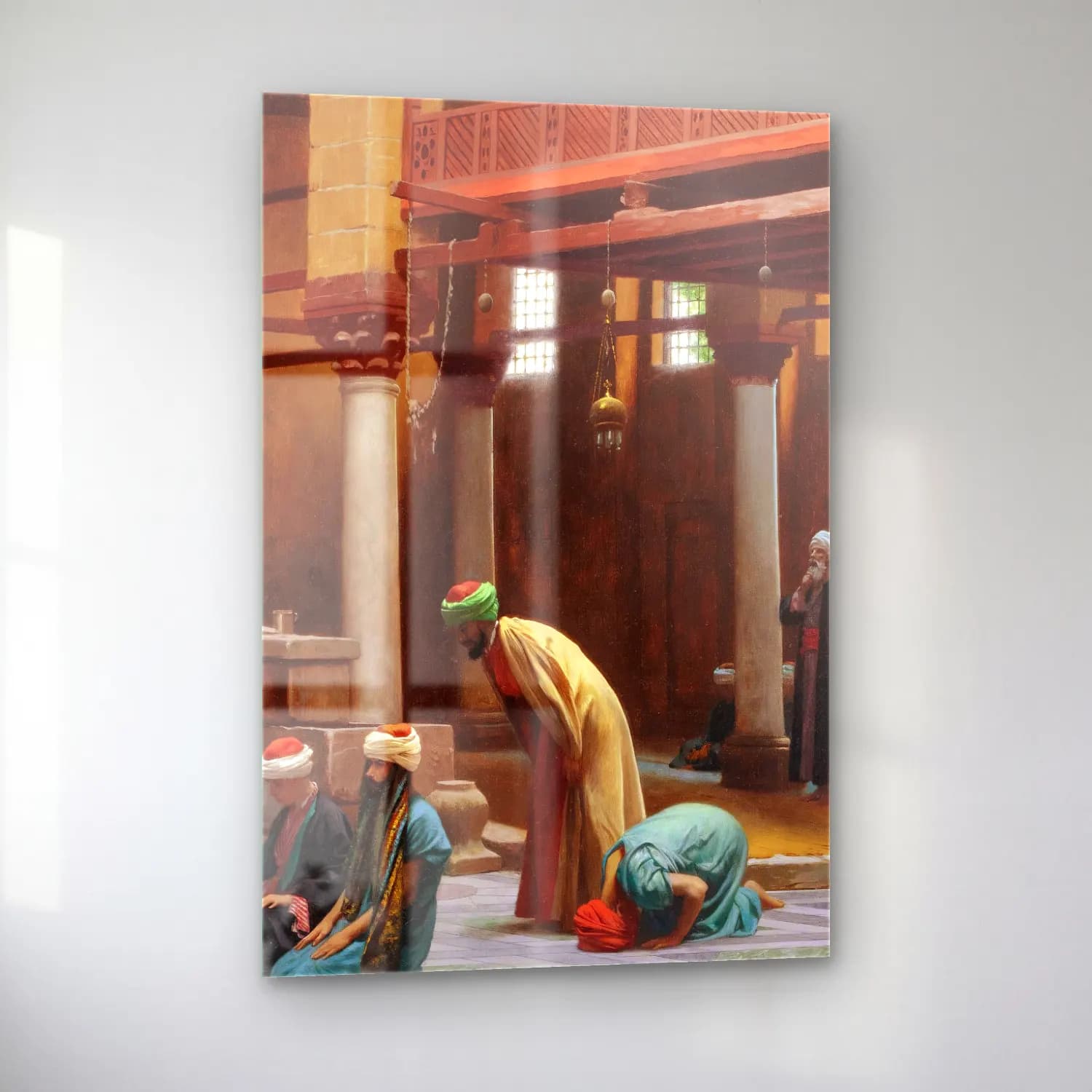 Jean-Léon Gérôme – Prayers In The Mosque cam tablo — sol açıdan görünüm