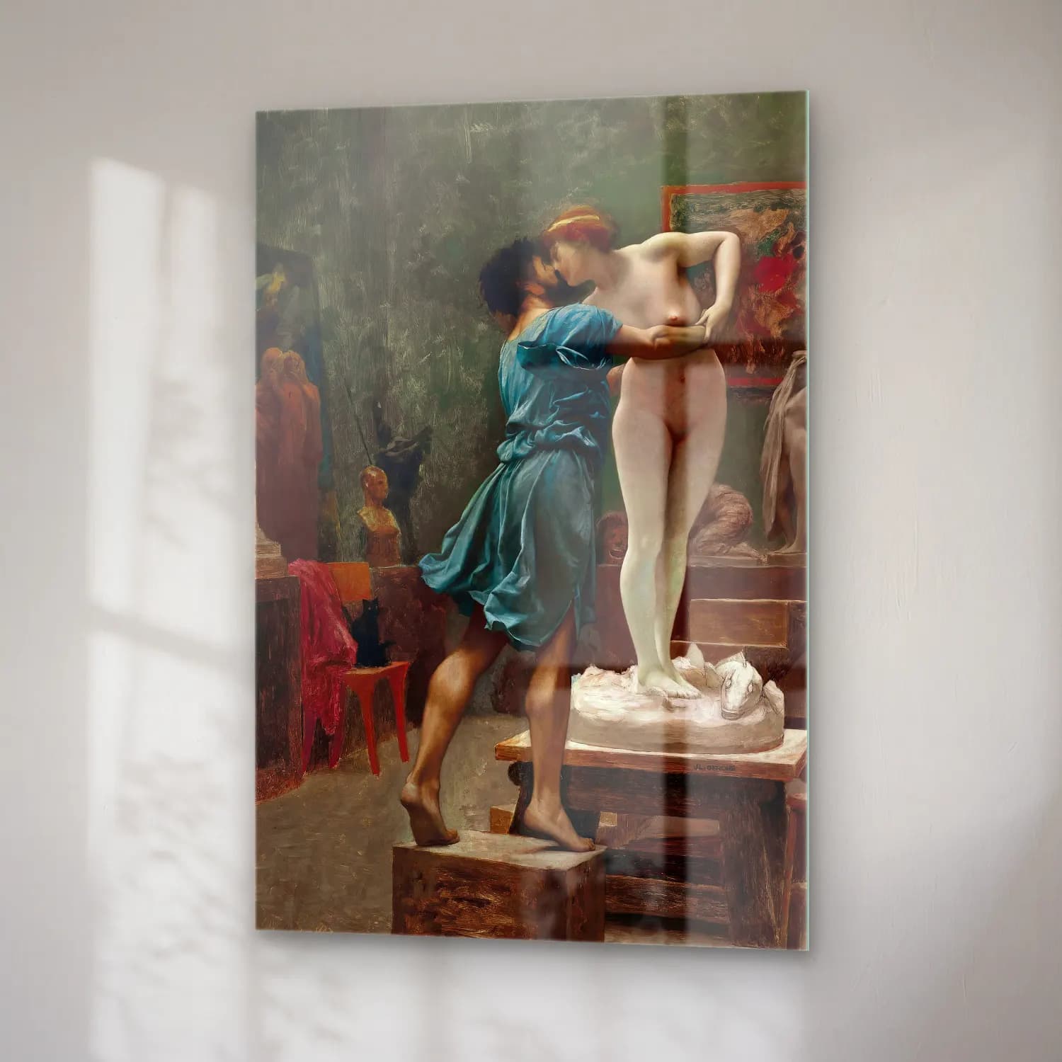 Jean-Léon Gérôme – Pygmalion et Galatée, esquisse à l’huile cam tablo — sağ açıdan görünüm