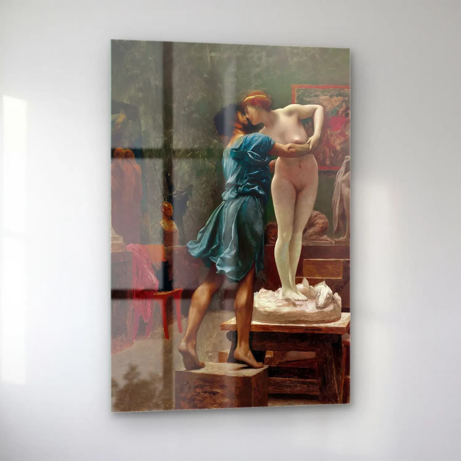 Jean-Léon Gérôme – Pygmalion et Galatée, esquisse à l’huile cam tablo — sol açıdan görünüm