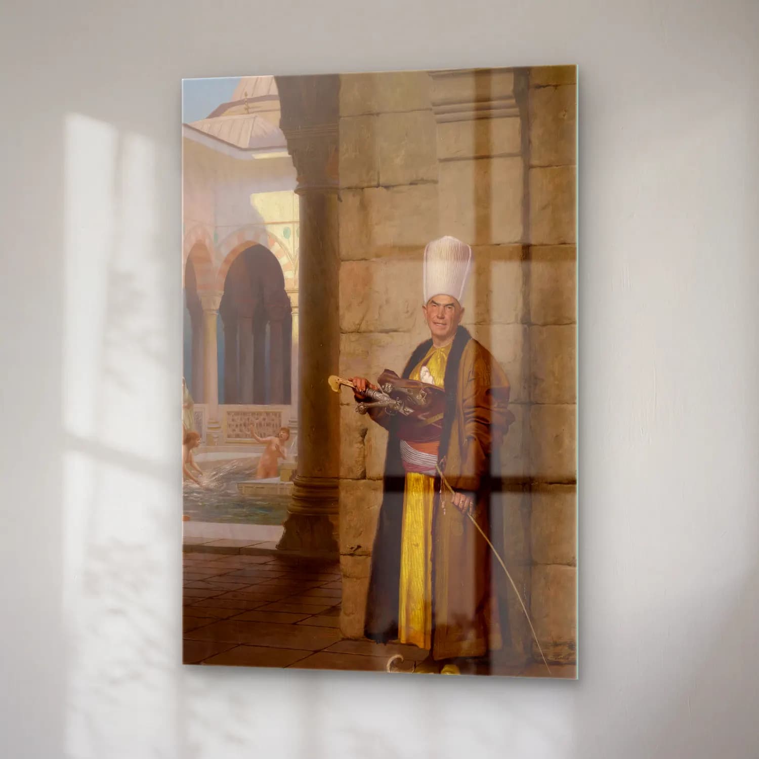 Jean-Léon Gérôme – The Grand White Eunuch cam tablo — sağ açıdan görünüm