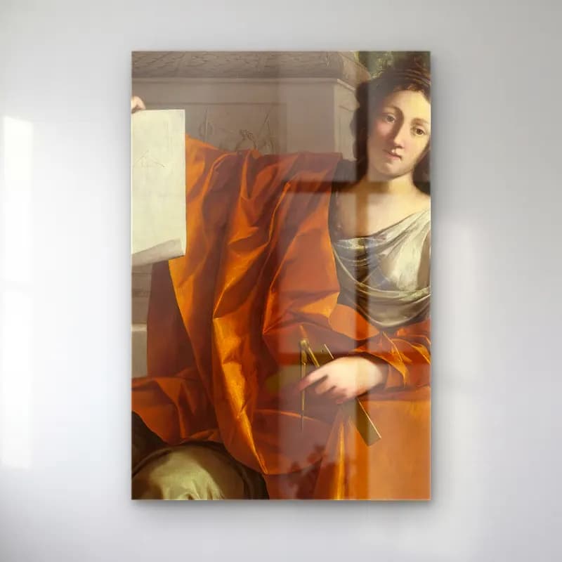 Laurent de la Hyre – Allegory Of Geometry cam tablo — Laurent de la Hyre – Allegory Of Geometry — yağlı boya kadın portresi