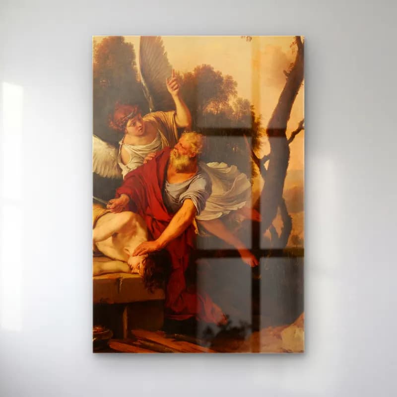 Laurent de la Hyre – Le Sacrifice d’Abraham cam tablo — Laurent de la Hyre – Le Sacrifice d’Abraham — yağlı boya mitolojik sahne
