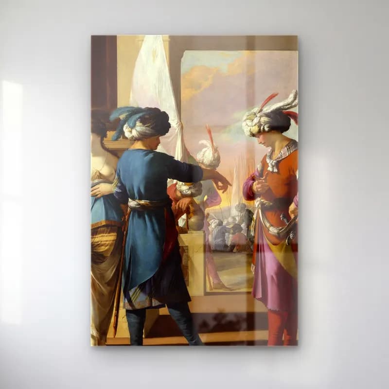 Laurent de la Hyre – Panthea, Cyrus, and Araspas cam tablo — Laurent de la Hyre – Panthea, Cyrus, and Araspas — yağlı boya dini sahne