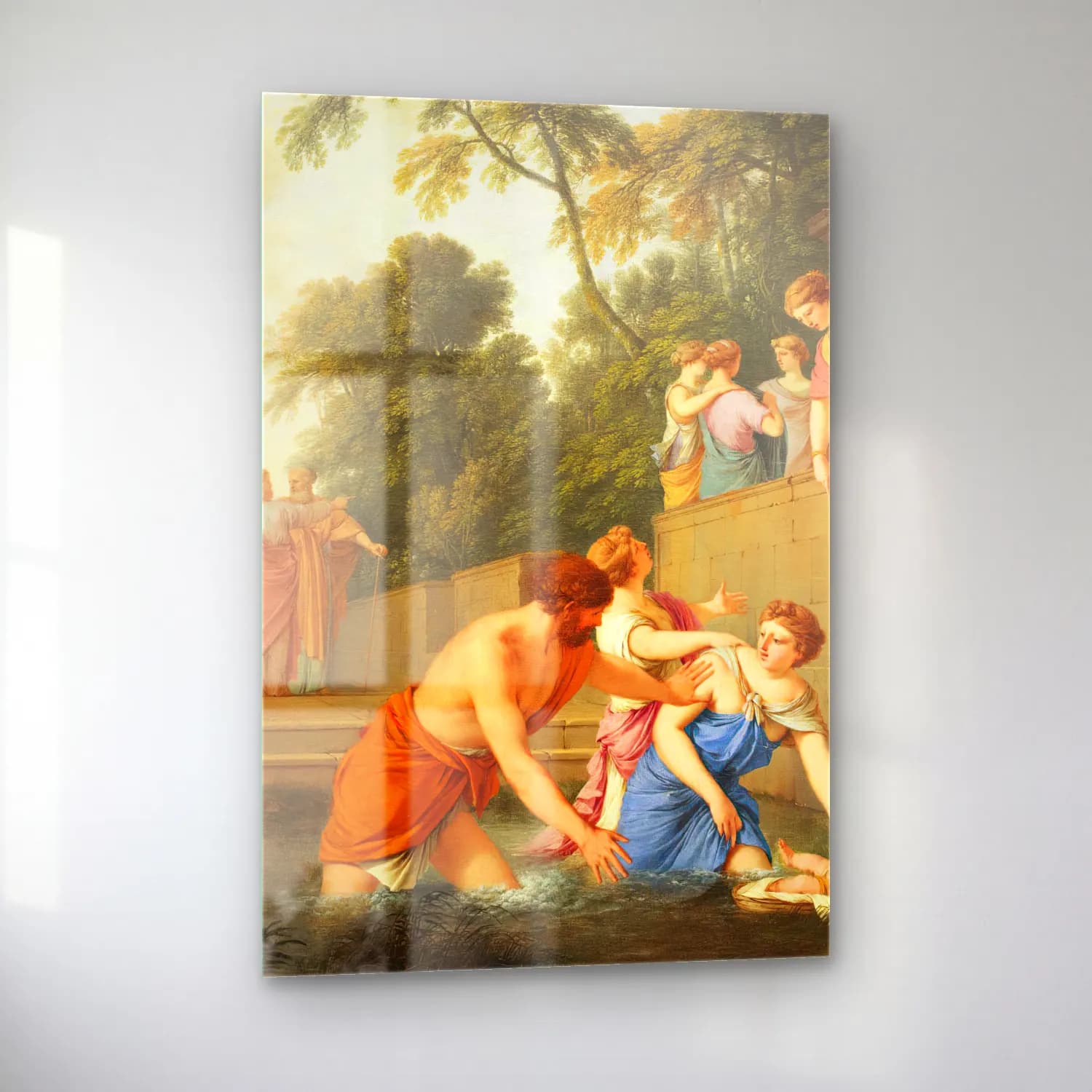 Laurent de la Hyre – The Finding of Moses (between 1647 and 1650) cam tablo — sol açıdan görünüm