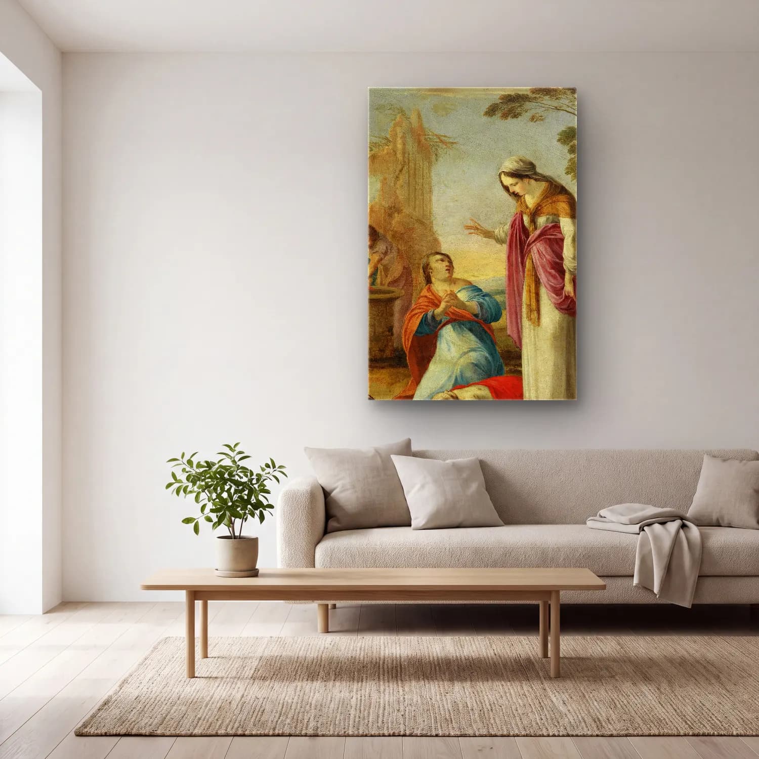 Laurent de la Hyre – The Miracle of St. Elizabeth of Hungary cam tablo — açık renk salonda