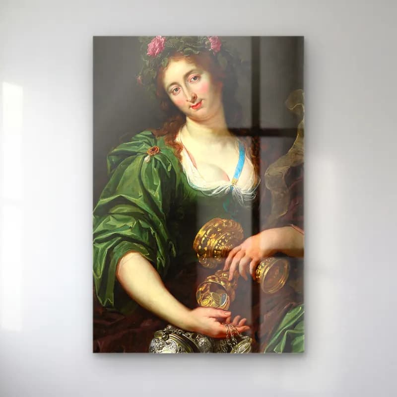 Abraham Janssens – An Allegory of Fortune – Yeşil Tonlar cam tablo — Abraham Janssens – An Allegory of Fortune – Yeşil Tonlar — yağlı boya kadın portresi