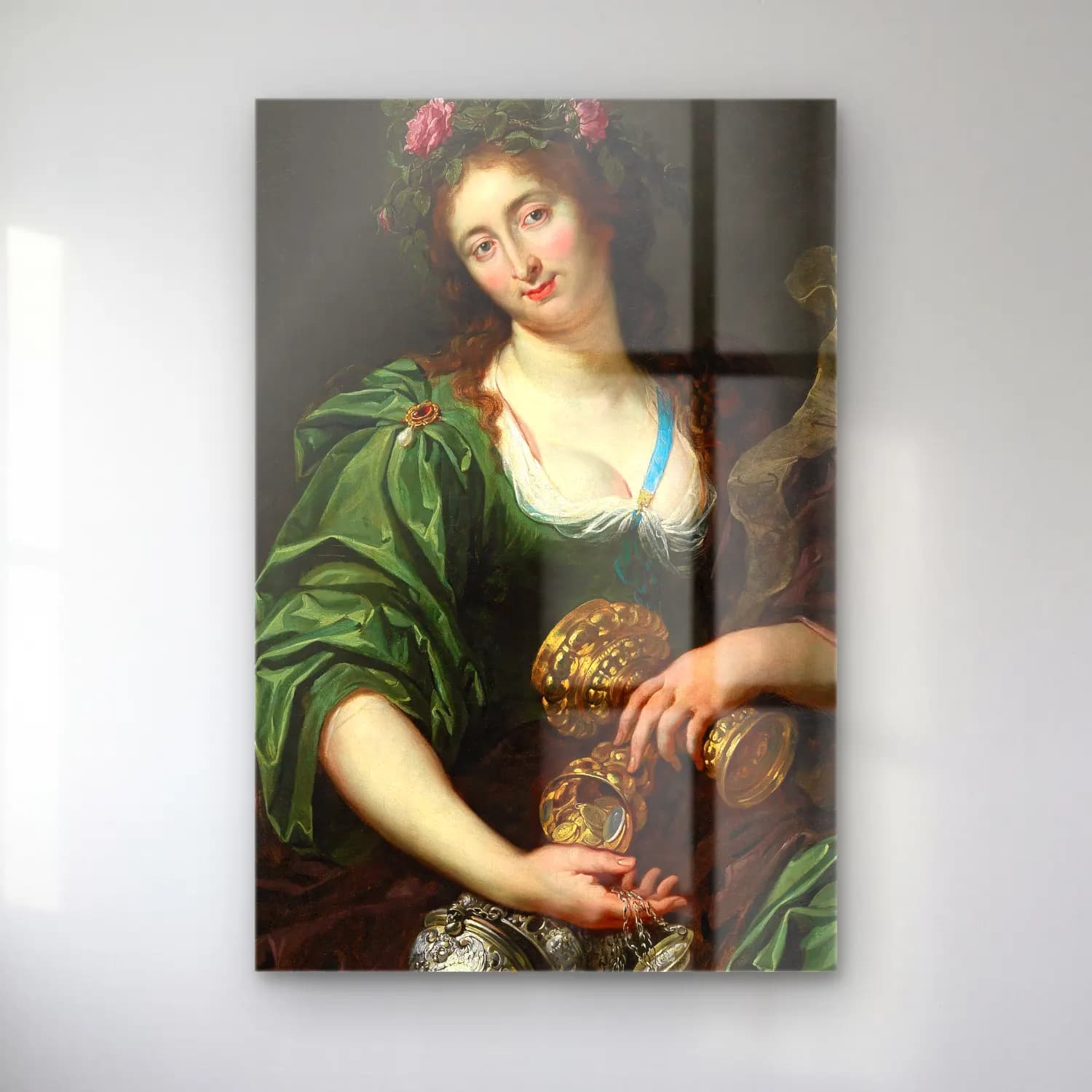 Abraham Janssens – An Allegory of Fortune – Yeşil Tonlar cam tablo — Abraham Janssens – An Allegory of Fortune – Yeşil Tonlar — yağlı boya kadın portresi