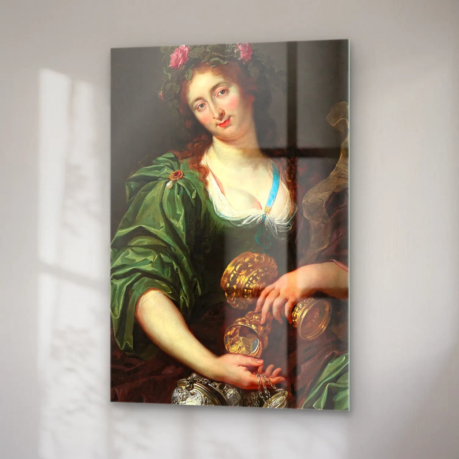 Abraham Janssens – An Allegory of Fortune – Yeşil Tonlar cam tablo — sağ açıdan görünüm