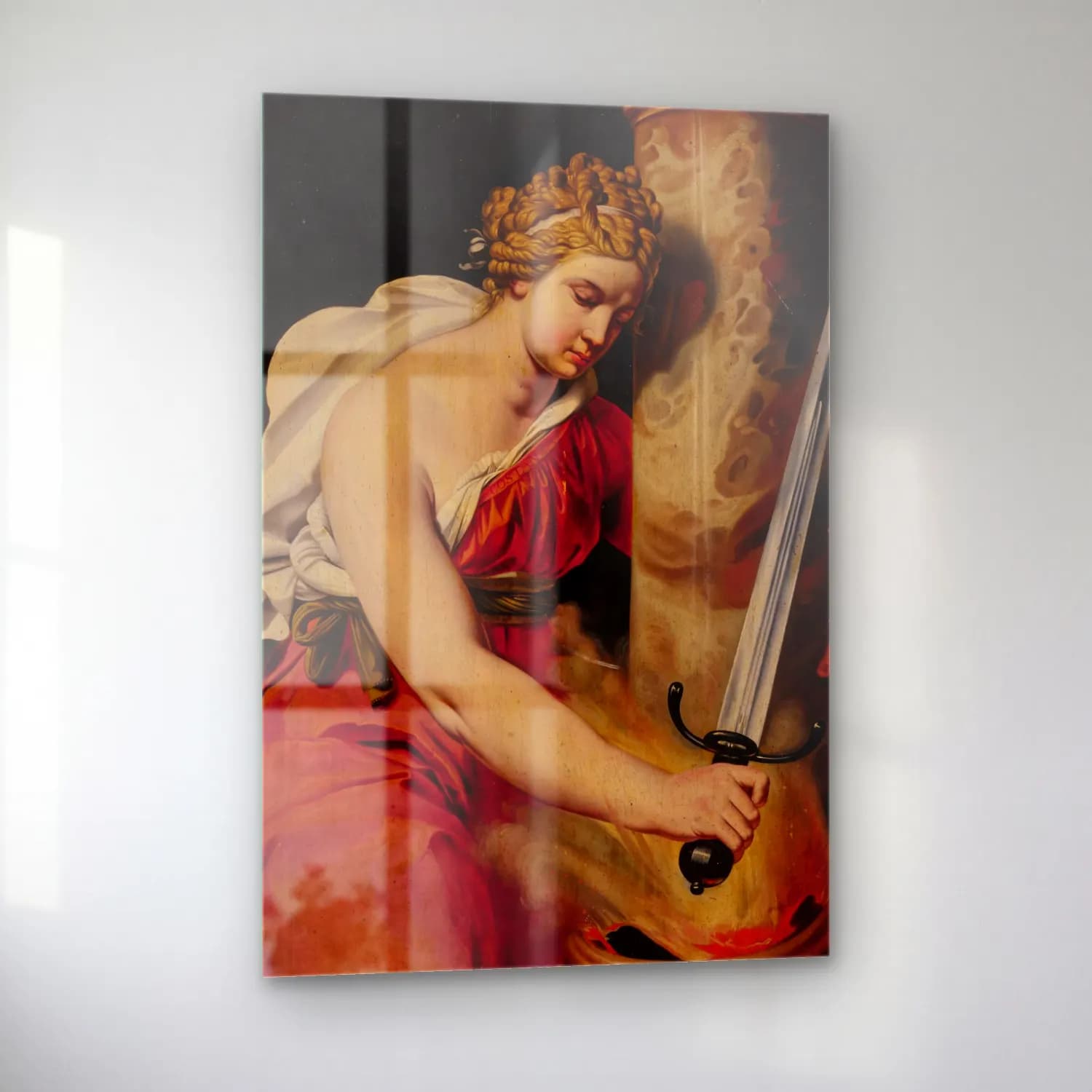 Abraham Janssens – Constancy – Kırmızı Tonlar cam tablo — sol açıdan görünüm