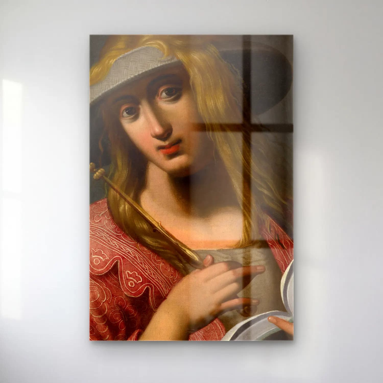 Abraham Janssens – Sibyl – Kırmızı Tonlar cam tablo — Abraham Janssens – Sibyl – Kırmızı Tonlar — yağlı boya şapkalı kadın