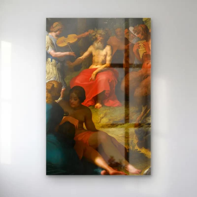 Abraham Janssens – The Judgement Of Midas – Kırmızı Tonlar cam tablo — Abraham Janssens – The Judgement Of Midas – Kırmızı Tonlar — yağlı boya dini sahne